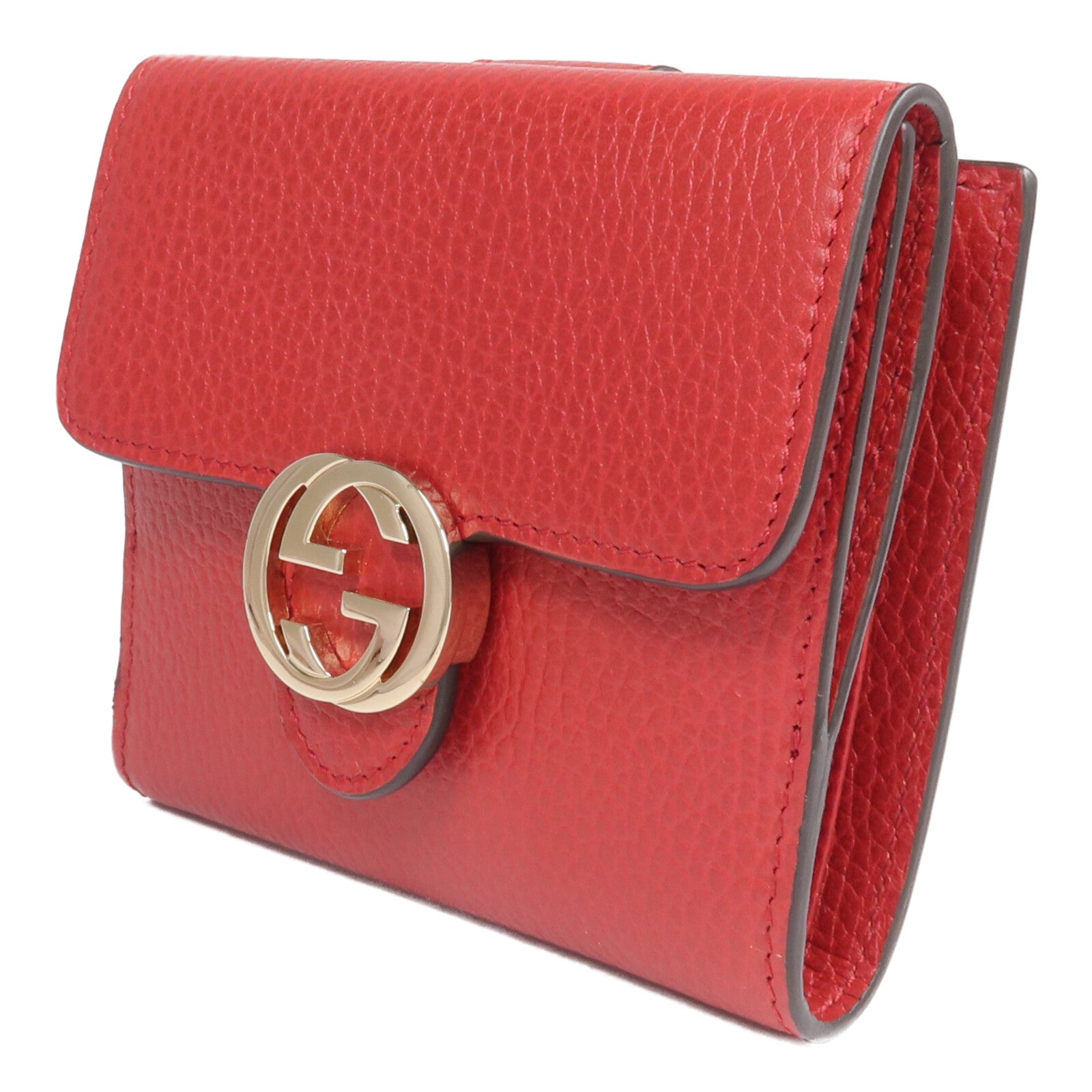 GUCCI 【激減優惠】牛皮皮革Wallet金扣錢包