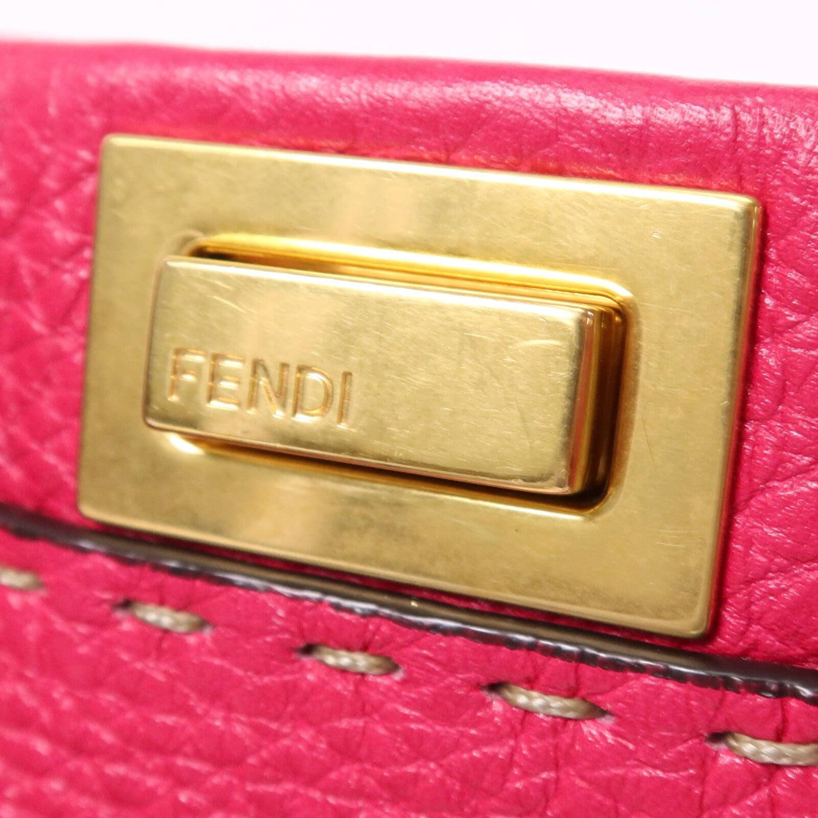 FENDI 牛皮皮革Selleria Peckaboo金扣手挽肩背兩用袋