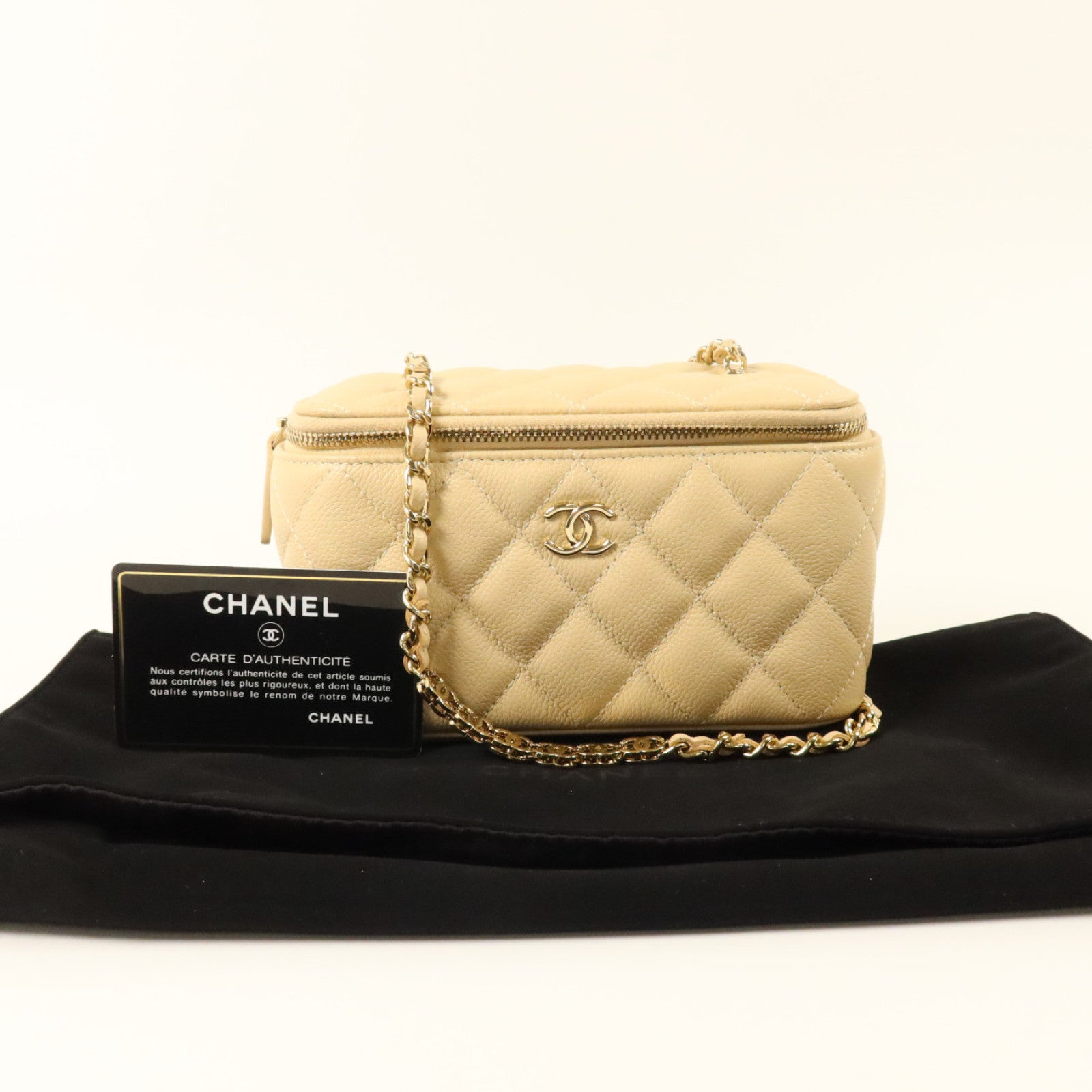 CHANEL 羊皮皮革Chain Shoulder銀扣鏈帶肩背袋