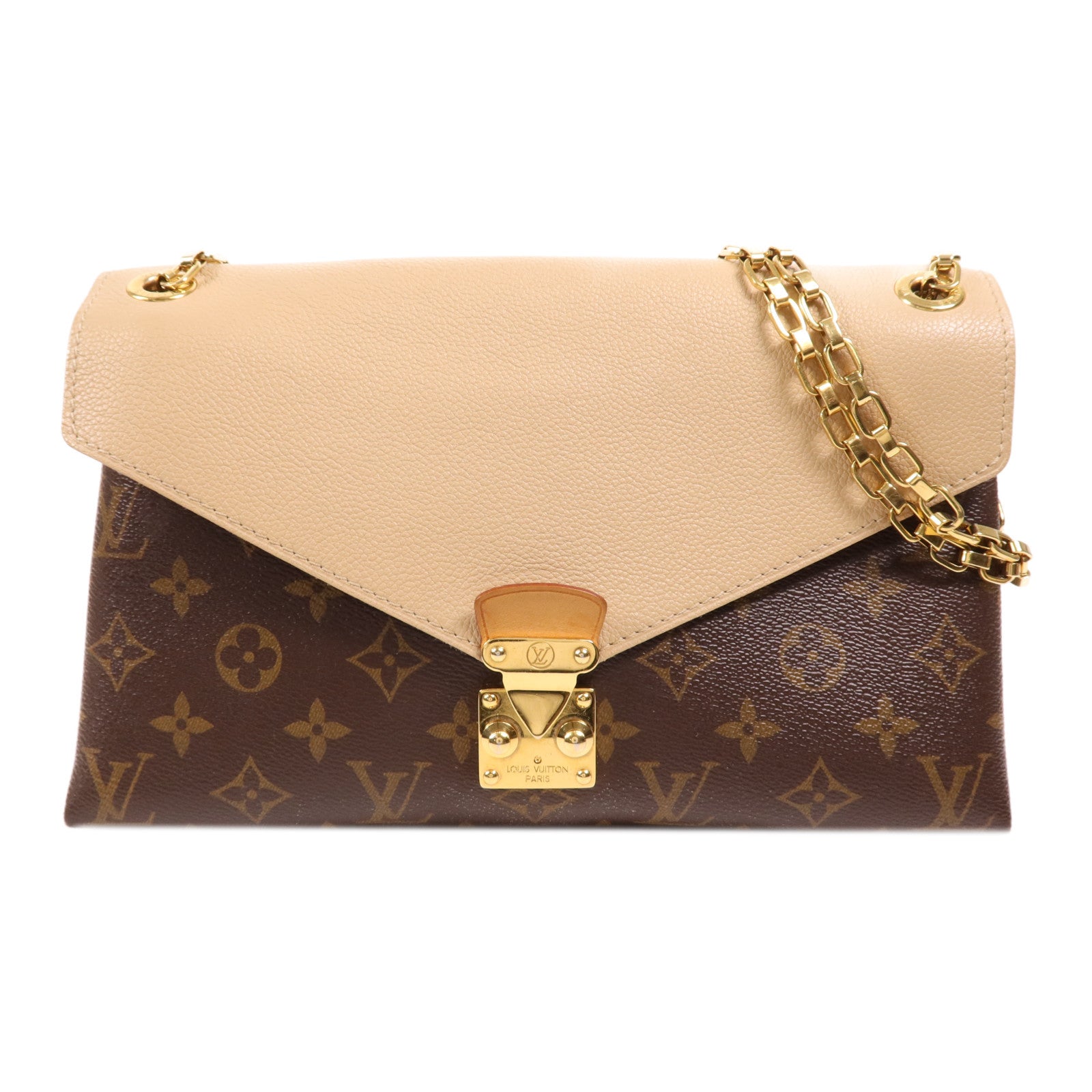 LOUIS VUITTON Monogram Pallas Chain金扣鏈帶肩背袋