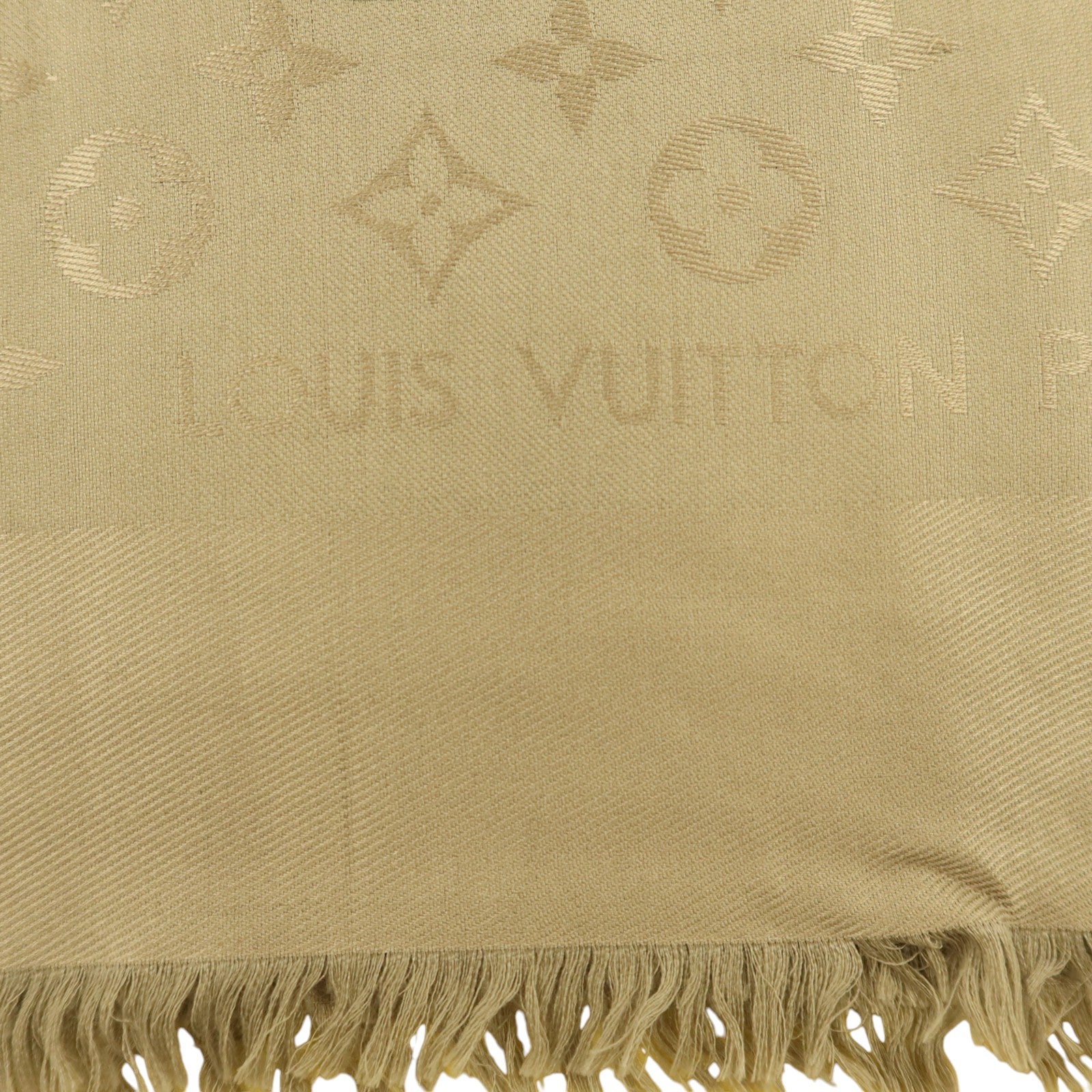 LOUIS VUITTON 羊毛/絲質Shawl圍巾