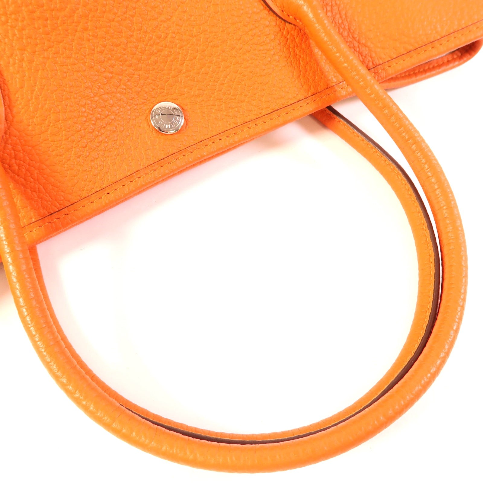HERMES Negonda皮革Garden Party PM銀扣手挽袋Feu