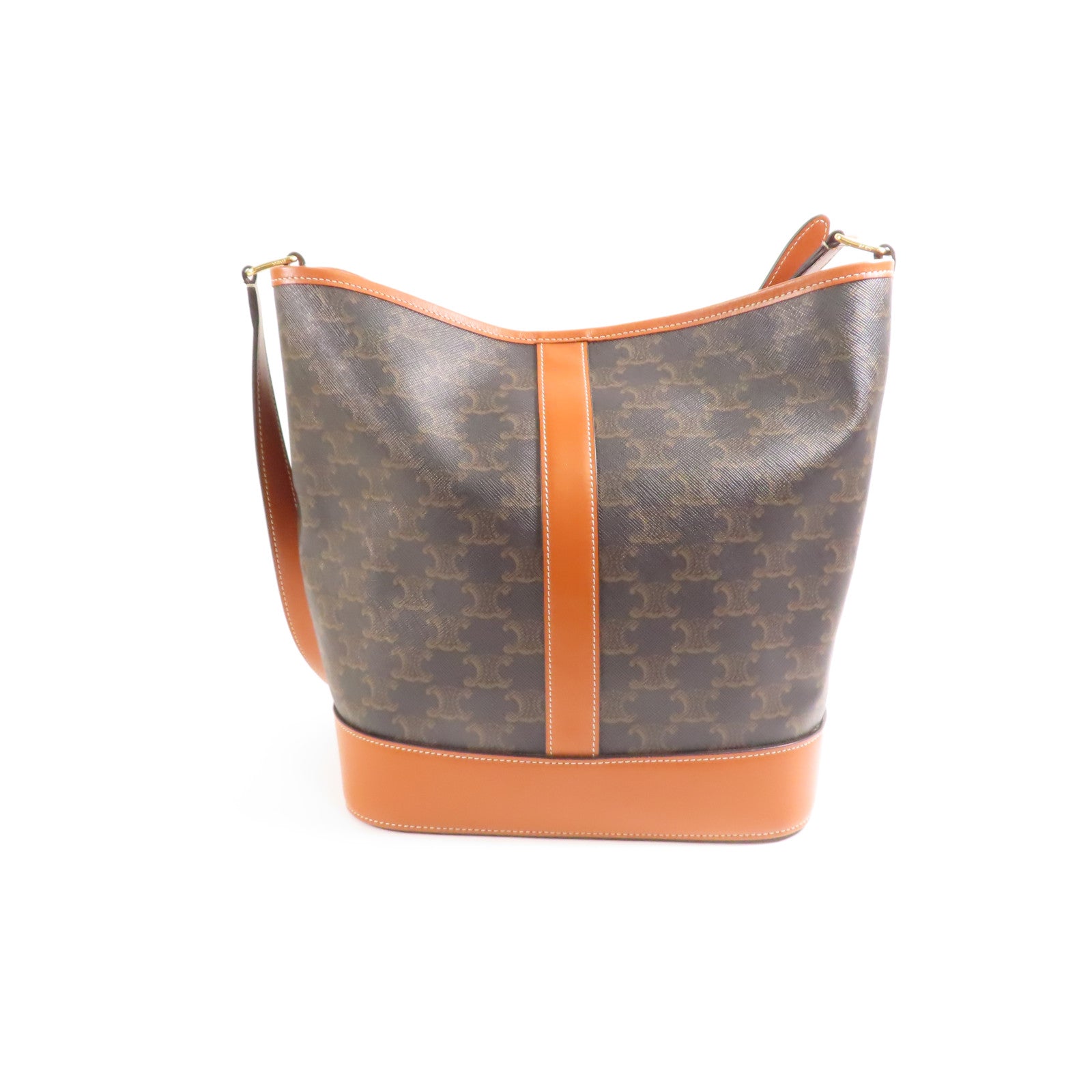 CELINE 塗層帆布Bucket金扣肩背袋