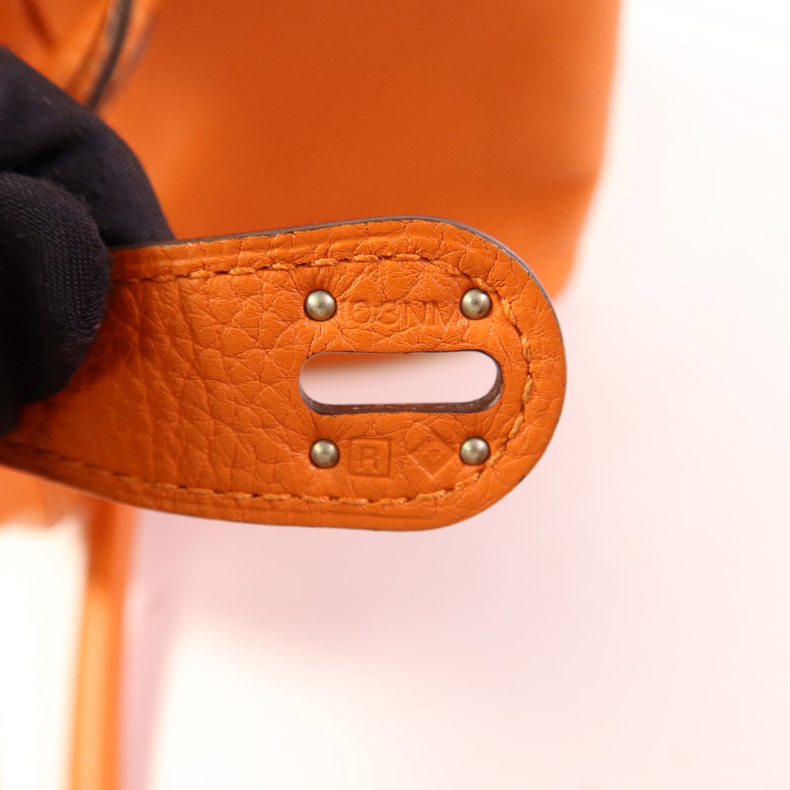 HERMES Clemence皮革Lindy 30銀扣手挽肩背兩用袋Orange