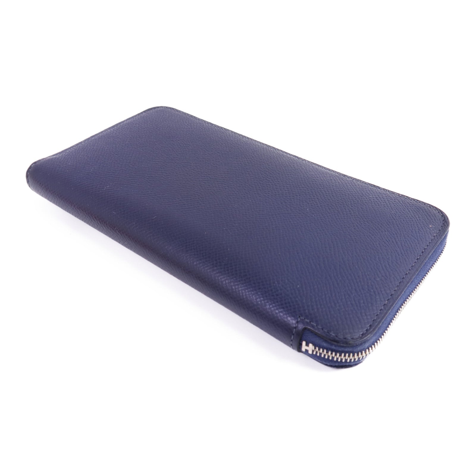 HERMES Epsom皮革Silk'In Classique Long Wallet銀扣拉鏈長錢包