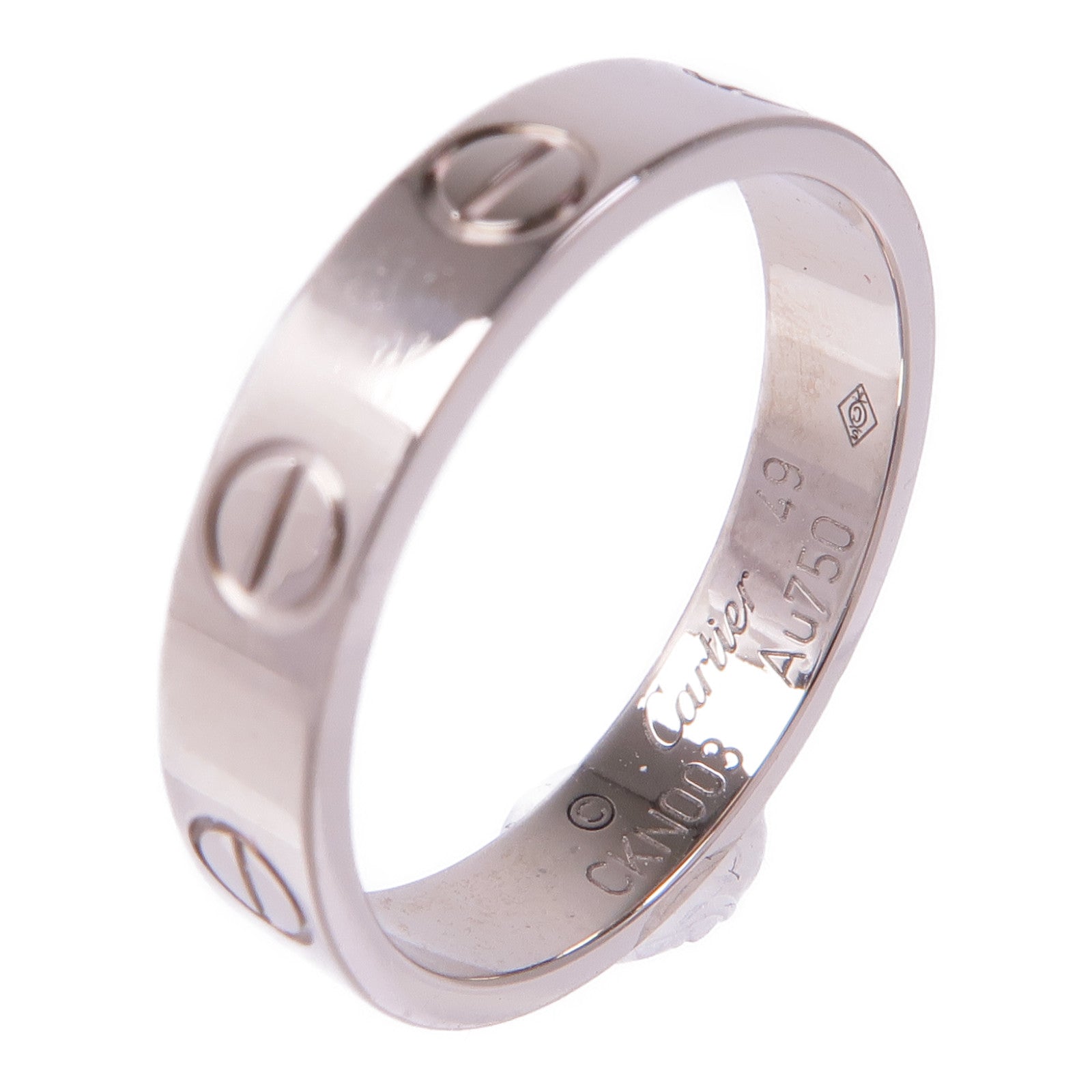 CARTIER 18K白金Mini Love Ring戒指Cartier#49/US#5