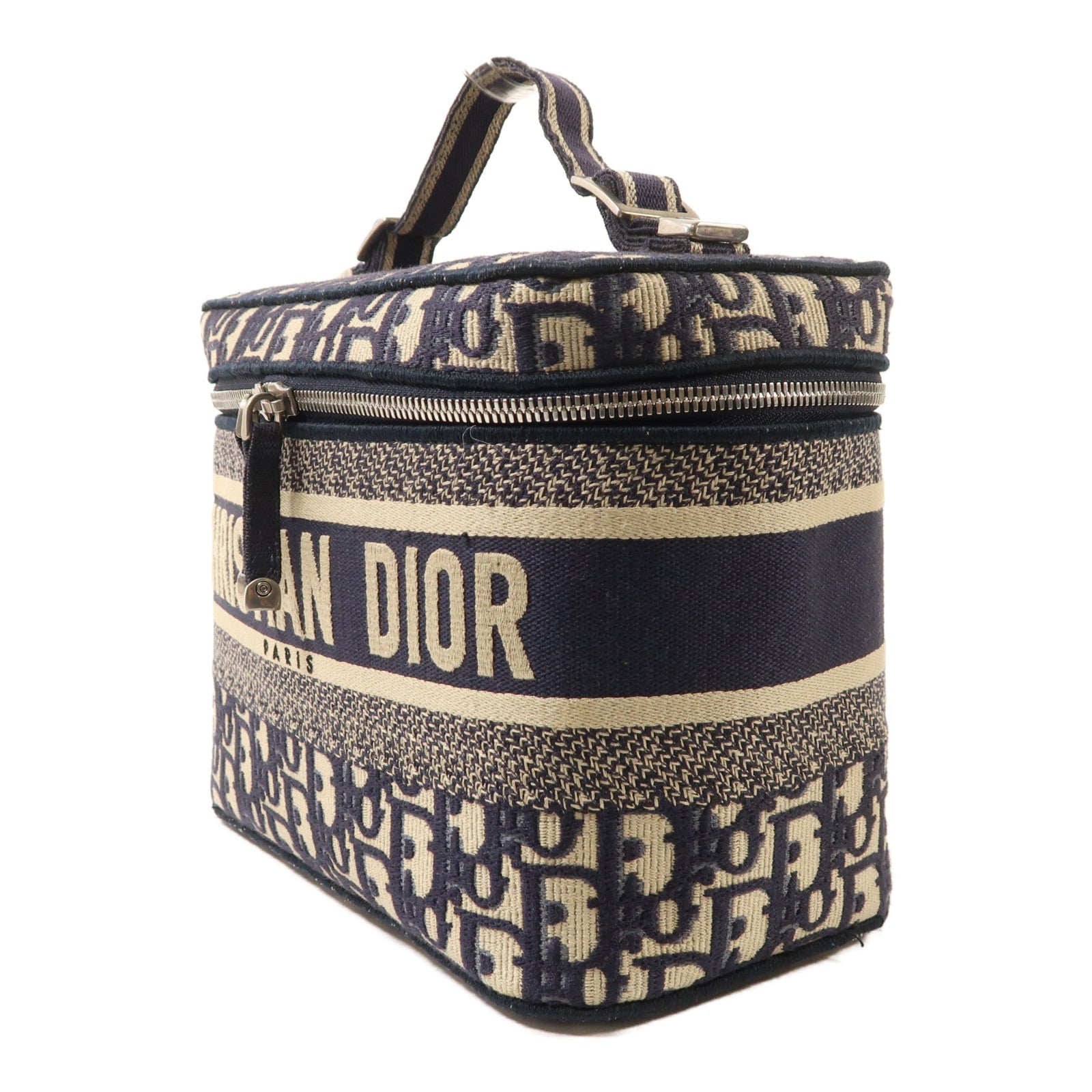 Dior 帆布Travel Vanity Case銀扣手挽袋