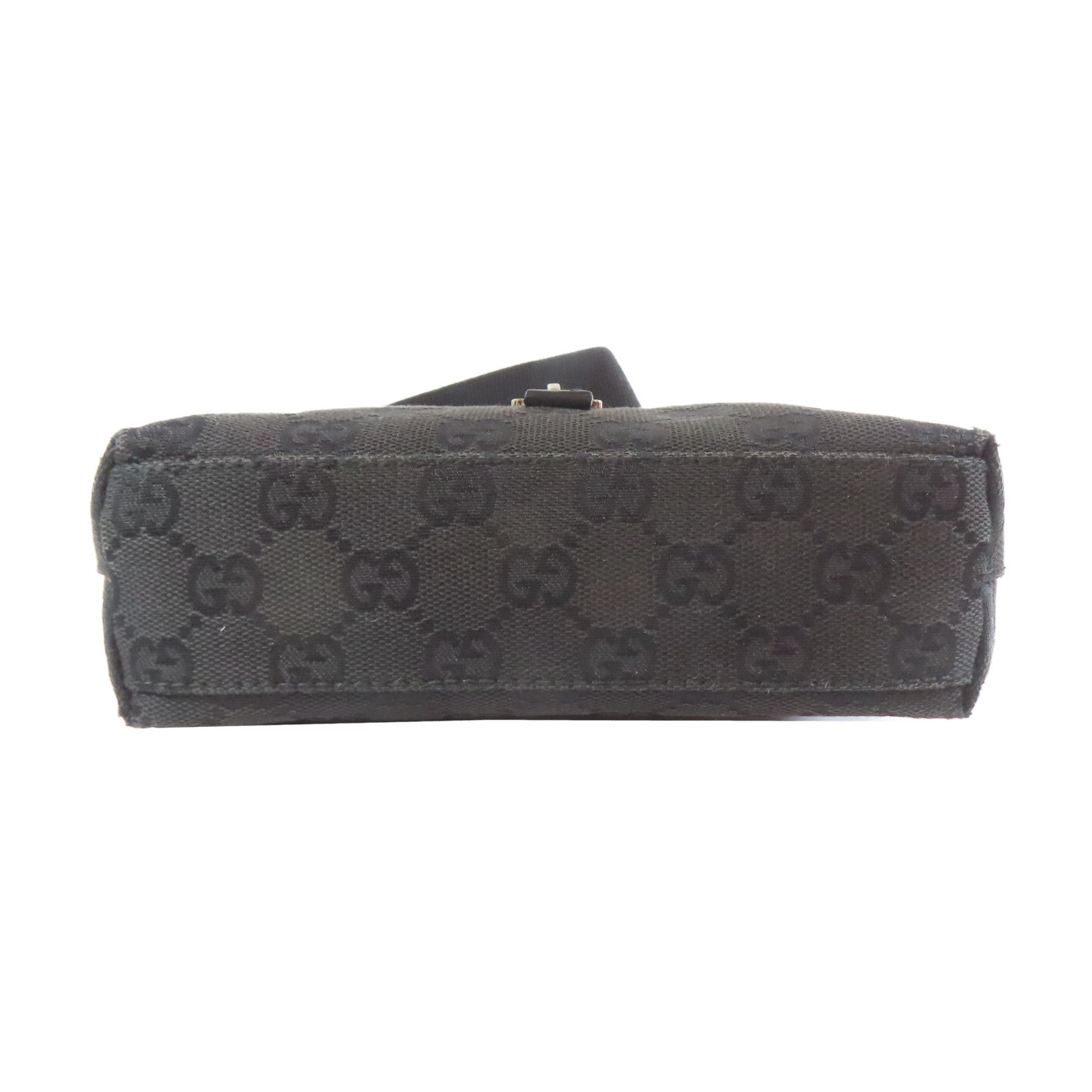 GUCCI 帆布Waist Bag銀扣腰包黑色