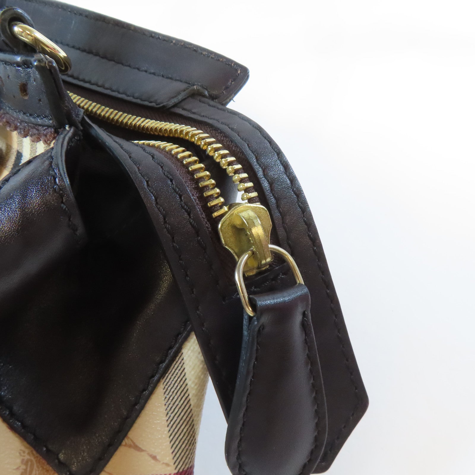 BURBERRY 【激減優惠】塗層帆布2 Way Shoulder金扣手挽肩背兩用袋啡色