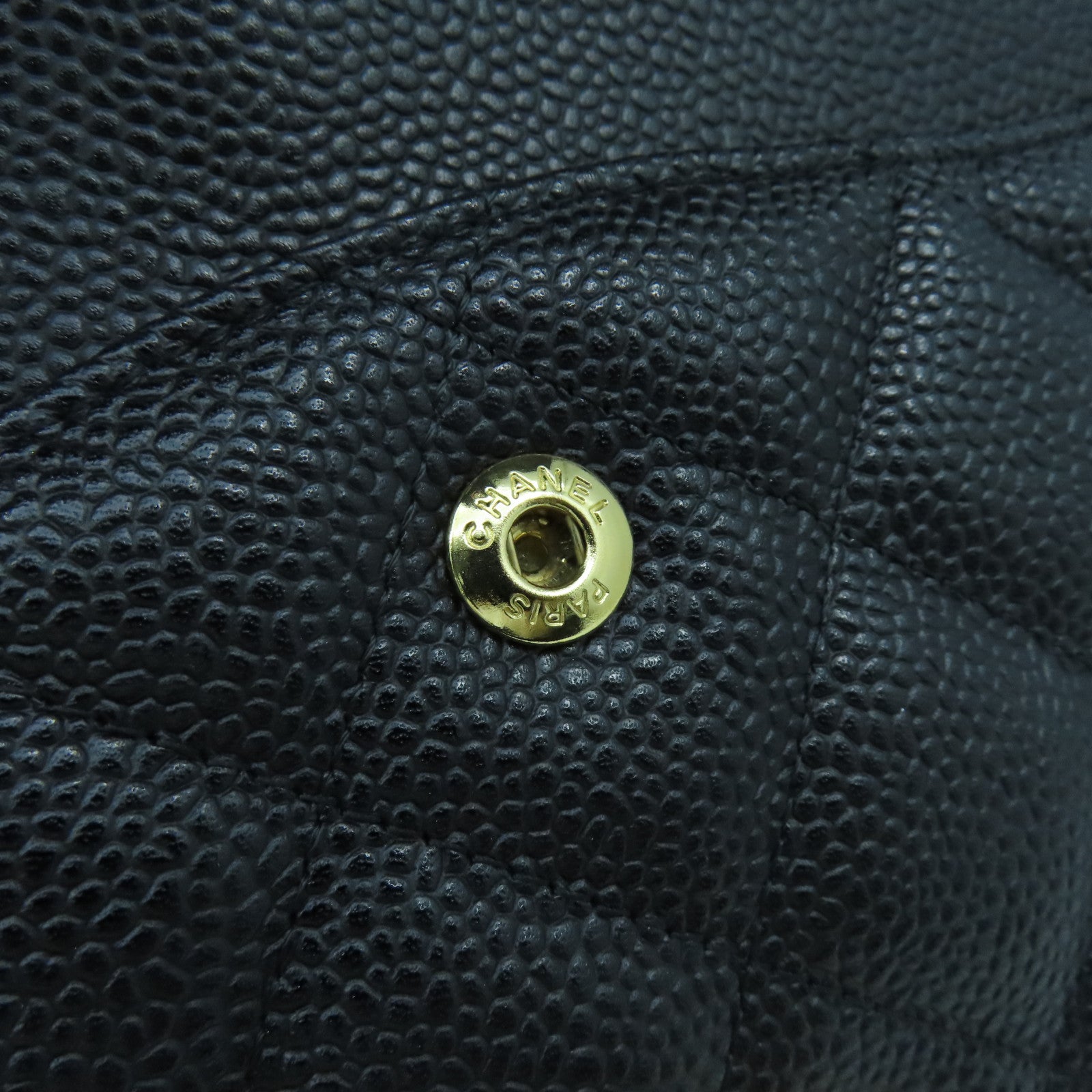 CHANEL **【激減優惠】菱格牛皮皮革Jumbo金扣鏈帶肩背袋黑色