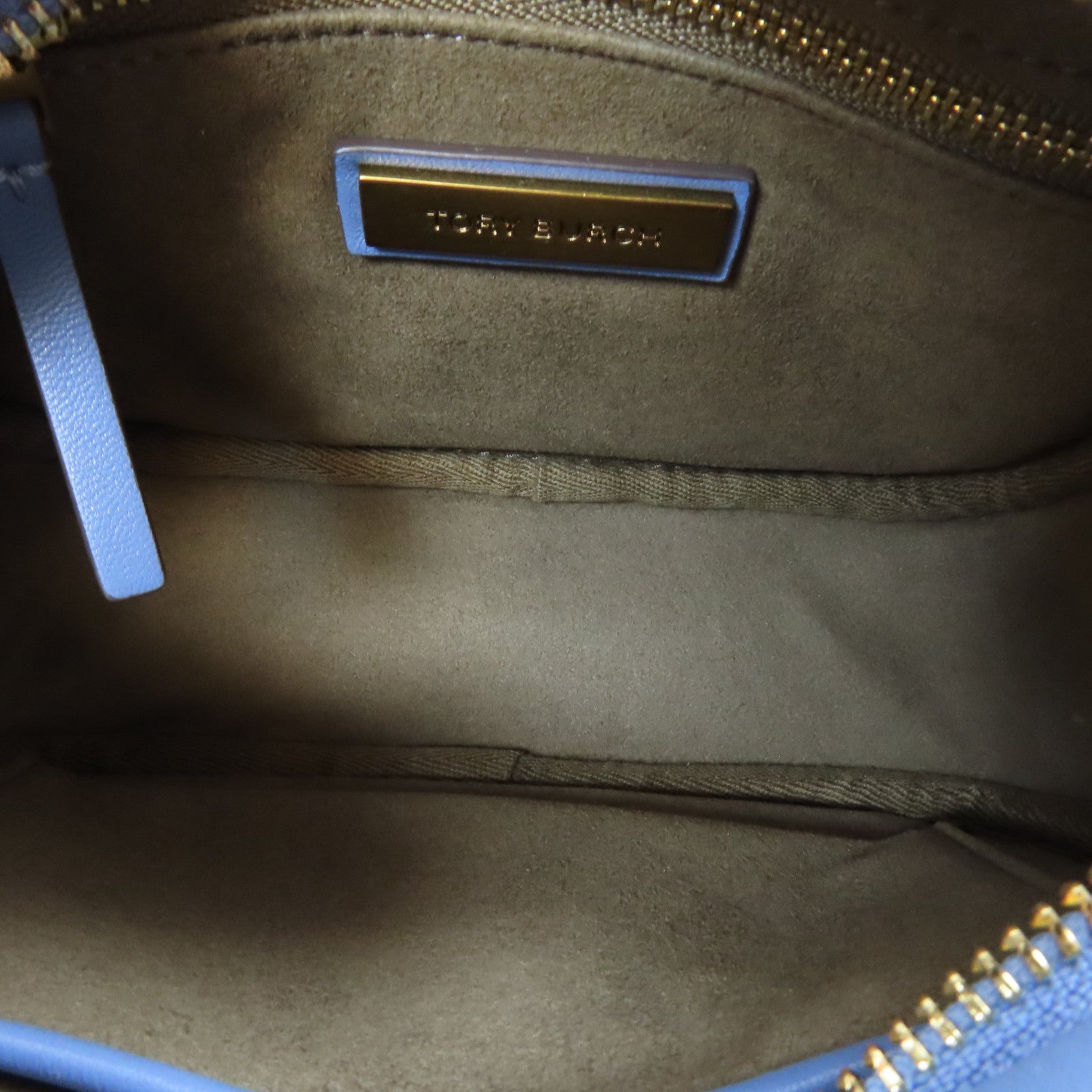 Tory Burch 【激減優惠】羊皮皮革Kira Patchwork Small Camera Bag金扣肩背袋藍色/黃色