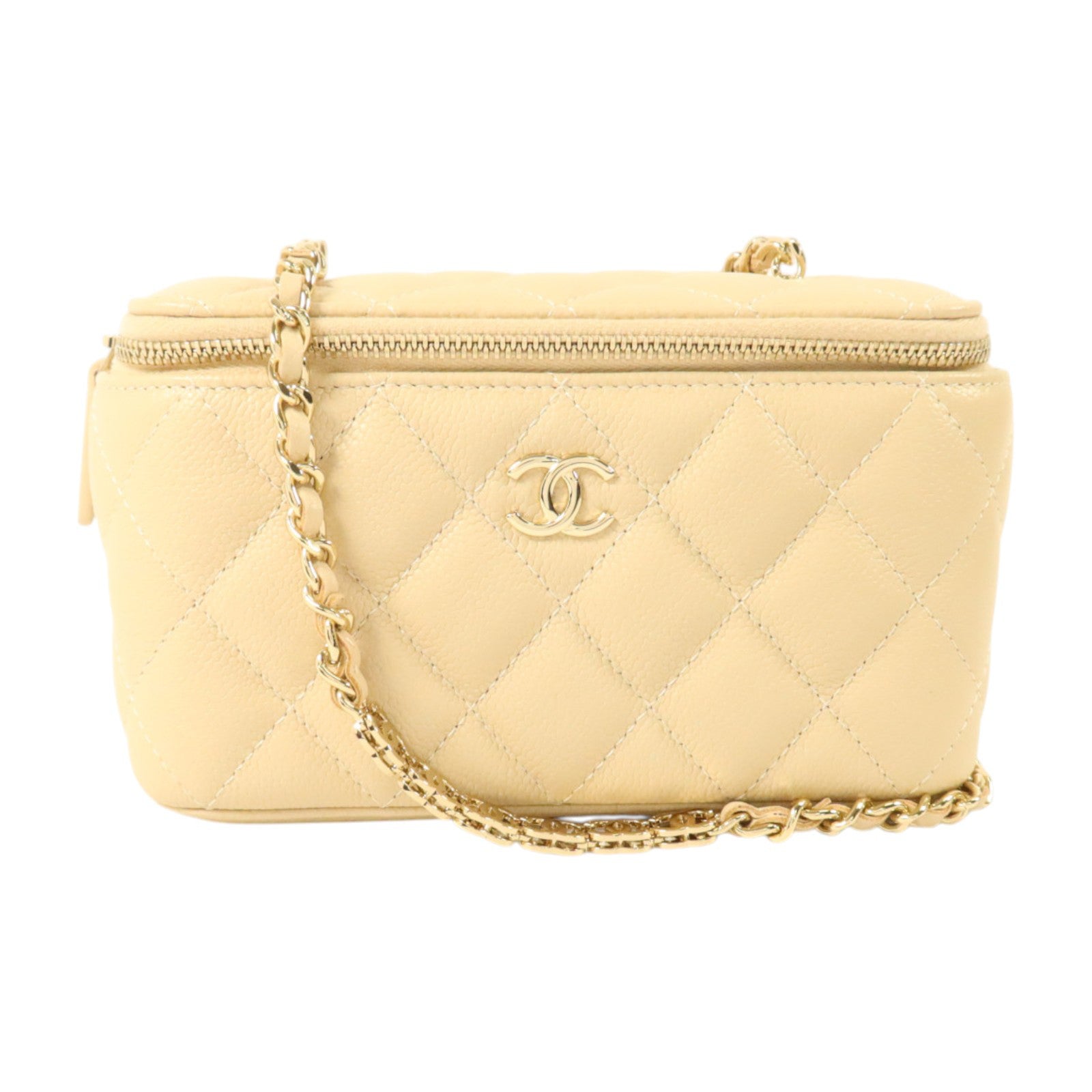 CHANEL 羊皮皮革Chain Shoulder銀扣鏈帶肩背袋