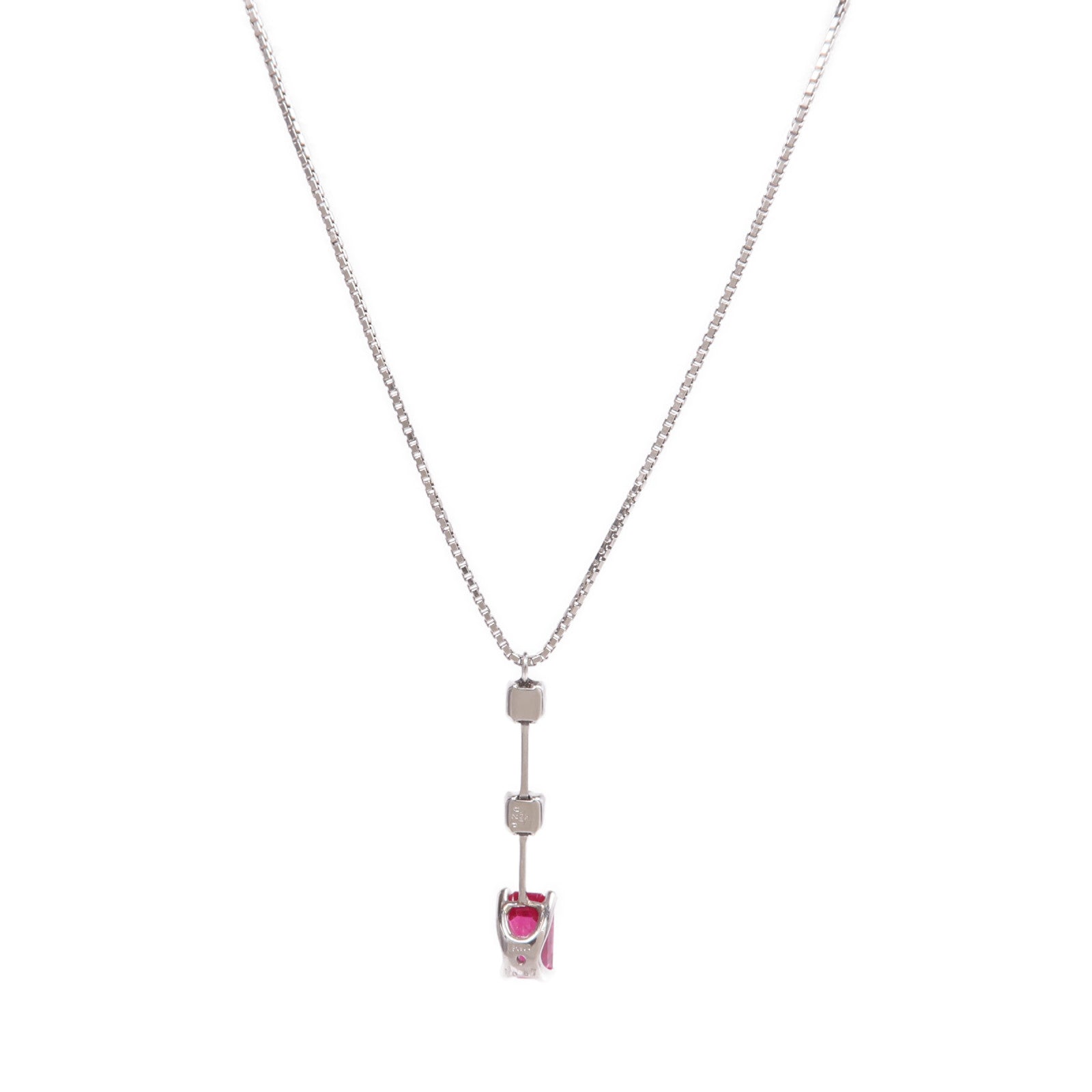 JEWELRY 【激減優惠】PT900/PT850鉑金Ruby Diamond Necklace紅寶石/鑽石項鍊