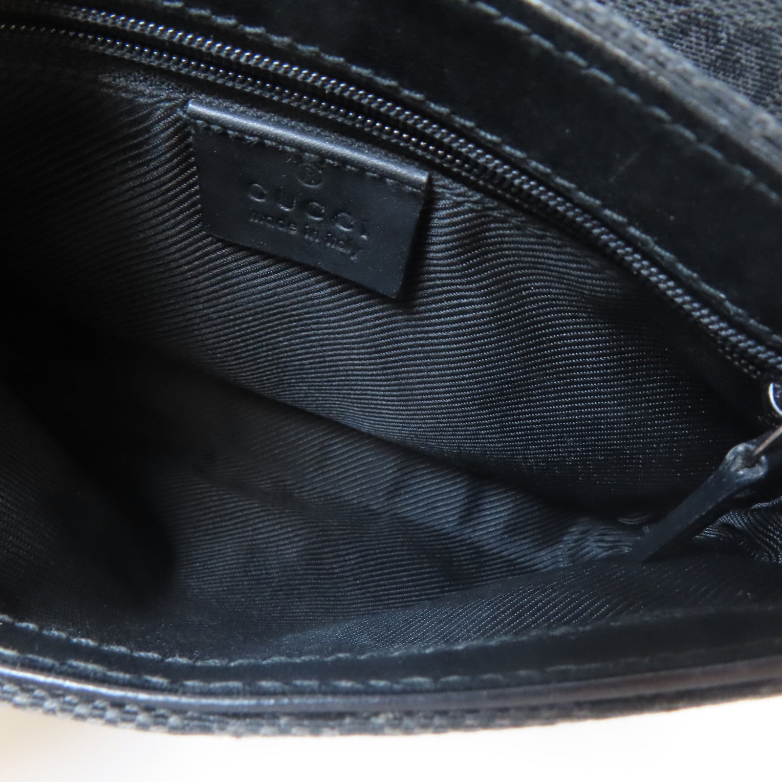 GUCCI 帆布Waist Bag銀扣腰包黑色
