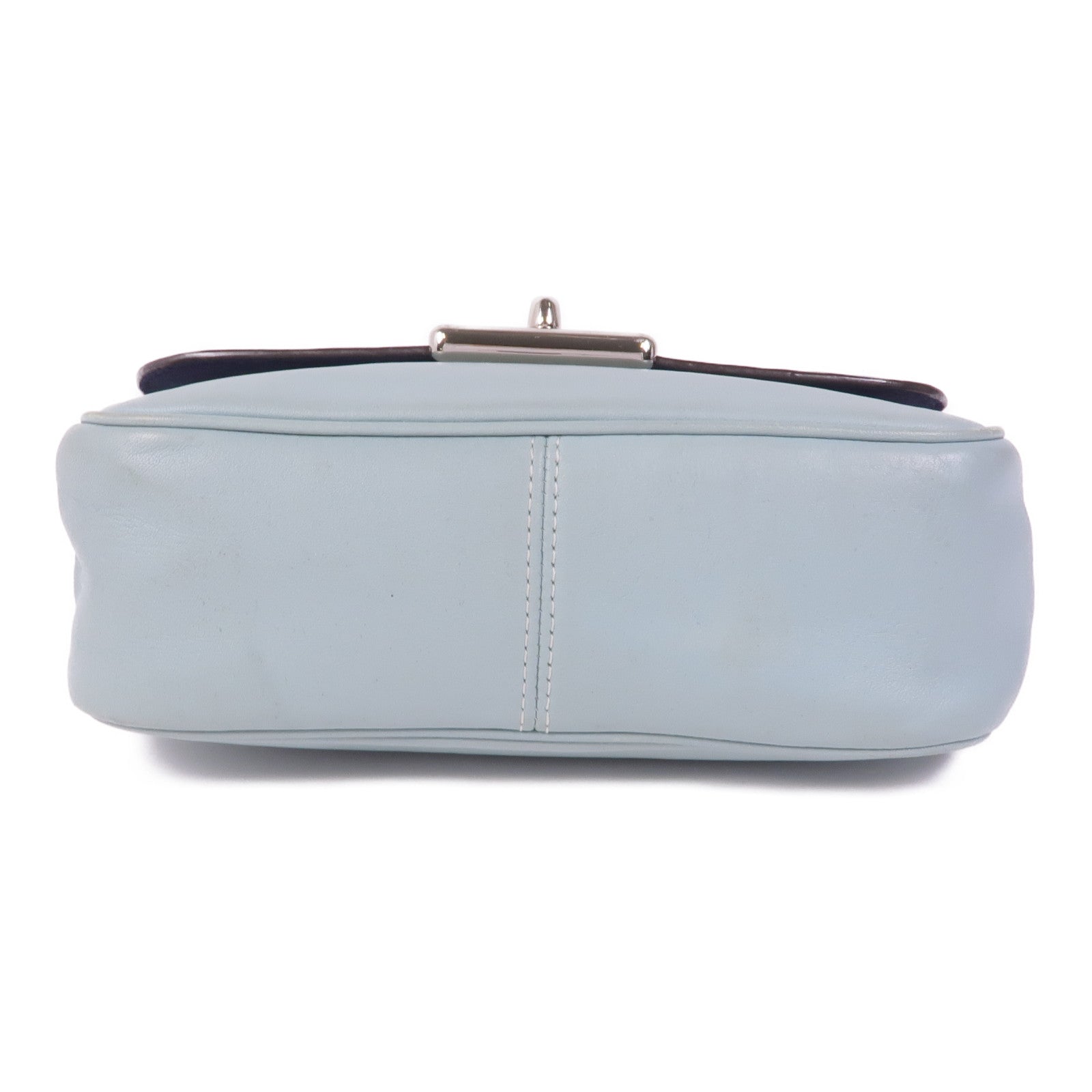 COACH 牛皮皮革Chain Shoulder銀扣鏈帶肩背袋