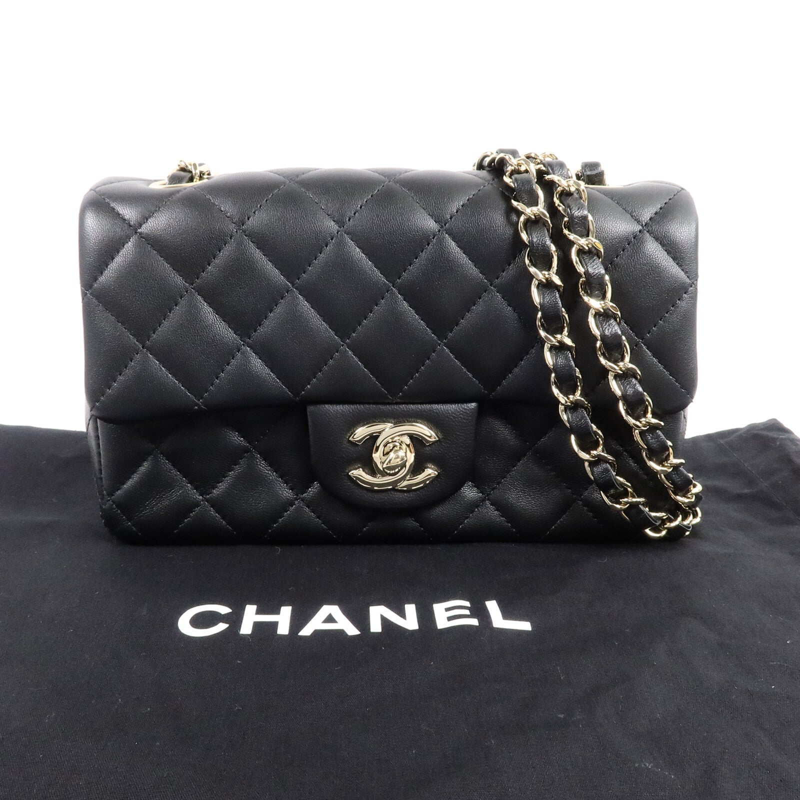 CHANEL 羊皮皮革Mini Classic 20鏈帶肩背袋