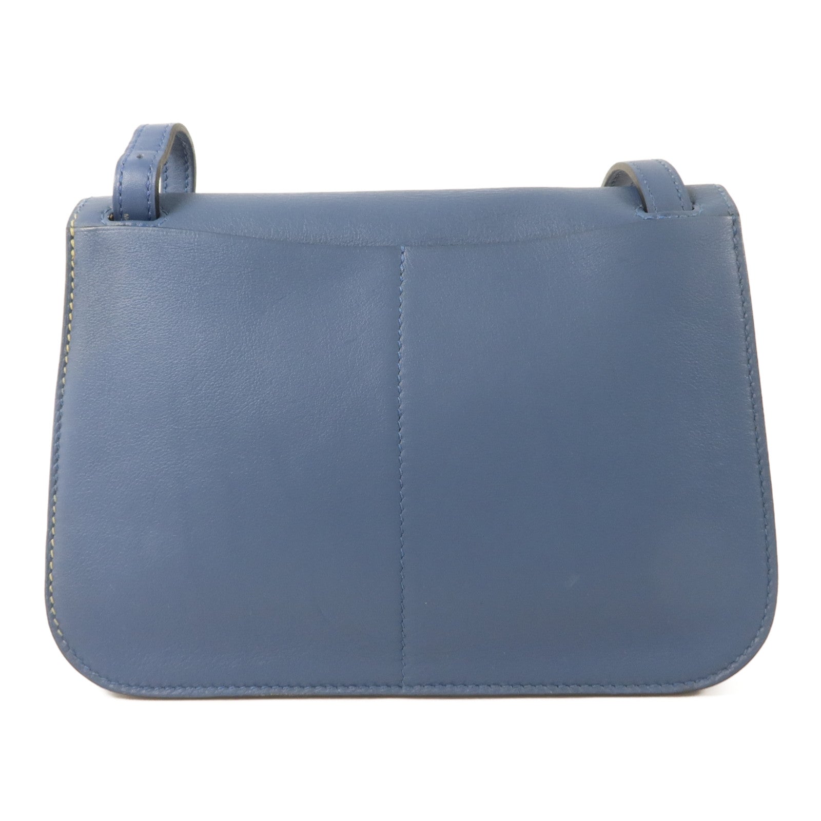 HERMES Swift皮革Mini Halzan手挽肩背兩用袋Bleu Agate