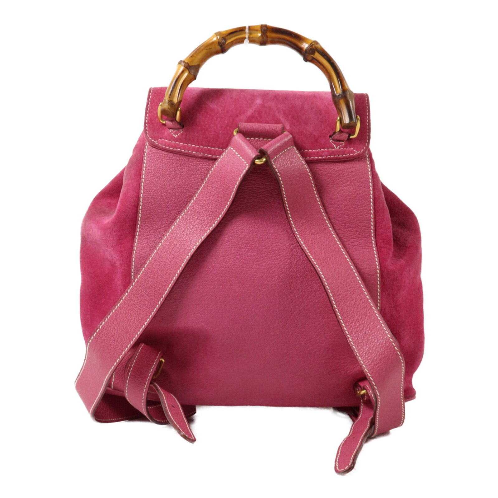 GUCCI 麂皮皮革Bamboo Backpack背包