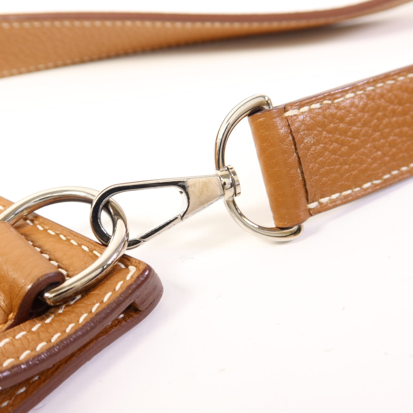 HERMES Clemence皮革Jypsiere 28銀扣肩背袋Gold