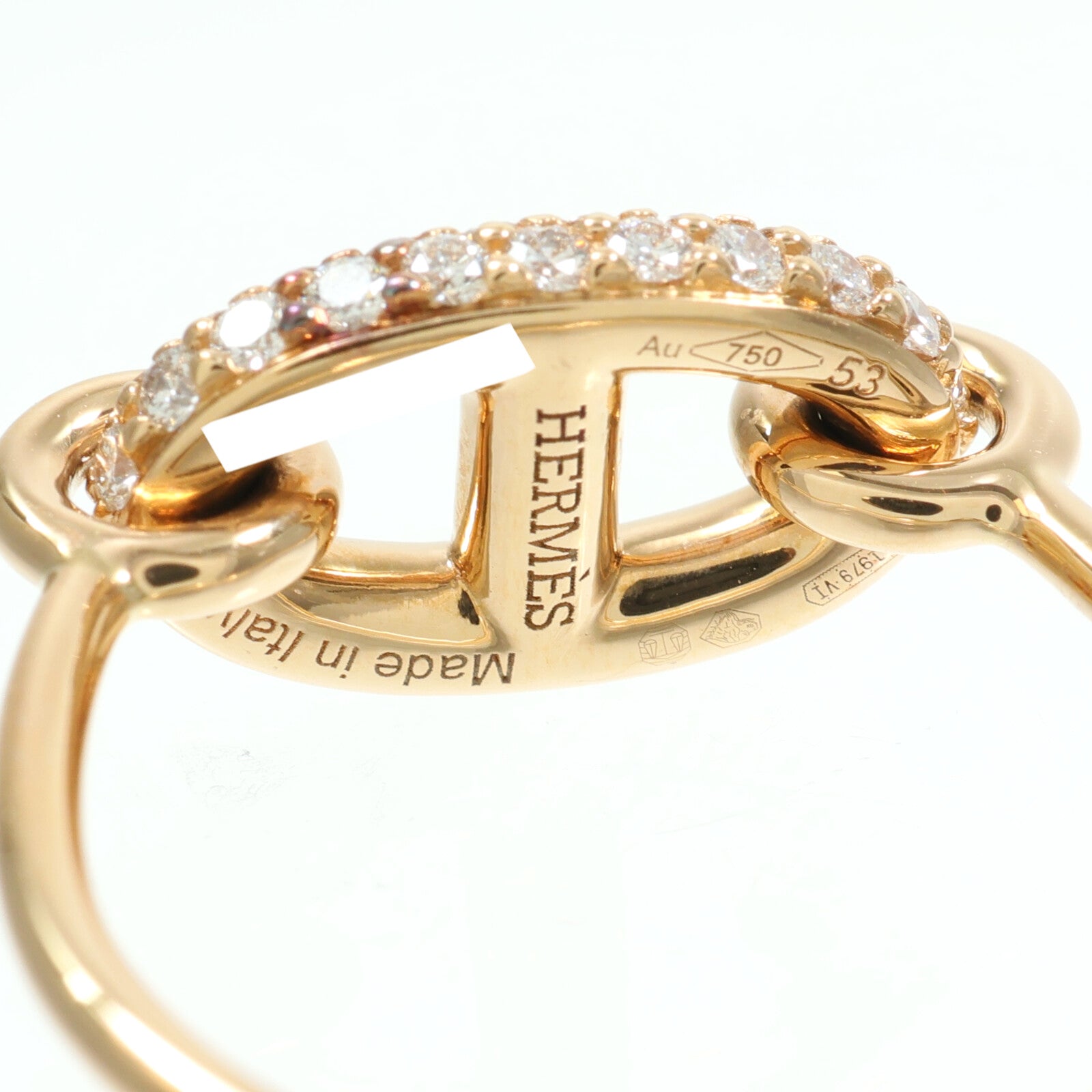 HERMES 18K玫瑰金Farandole Ring鑽石戒指