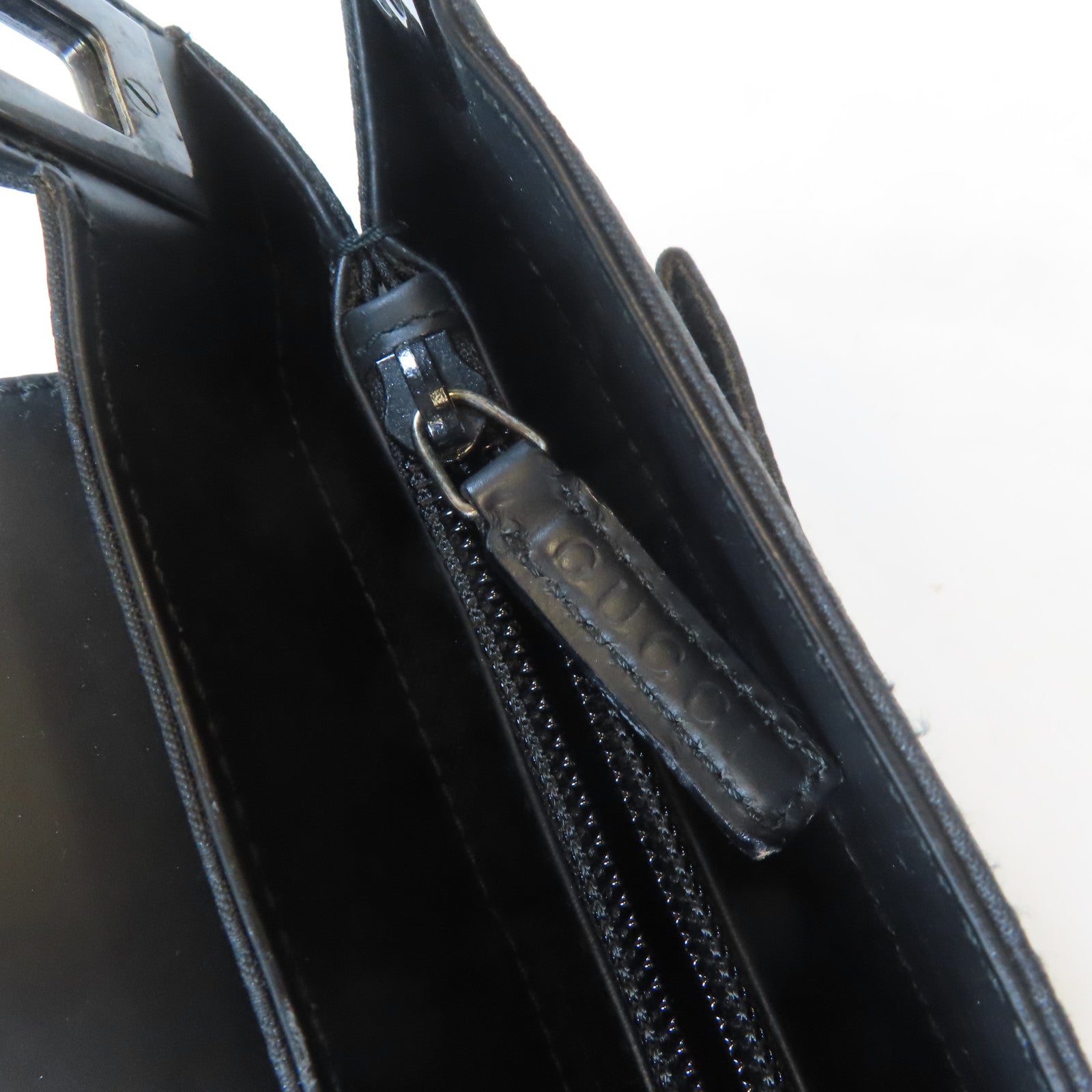 GUCCI 尼龍Shoulder Bag銀扣肩背袋黑色
