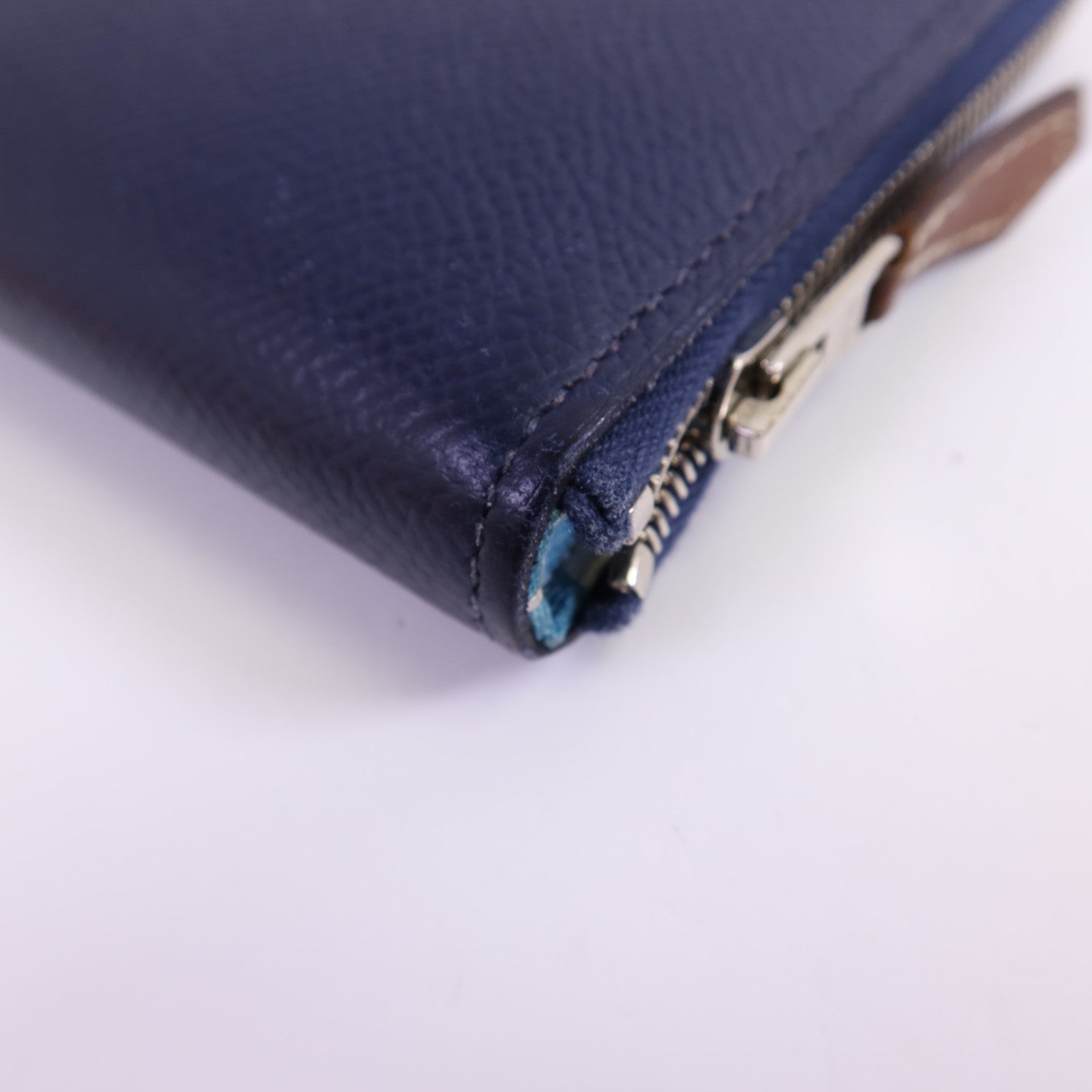 HERMES Epsom皮革Silk'In Classique Long Wallet銀扣拉鏈長錢包