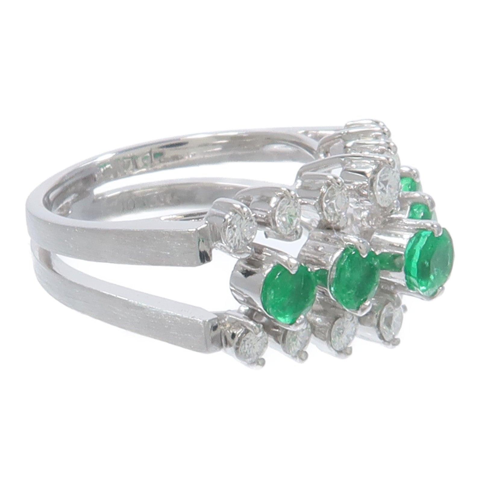 JEWELRY 14K白金Emerald Ring綠寶石戒指