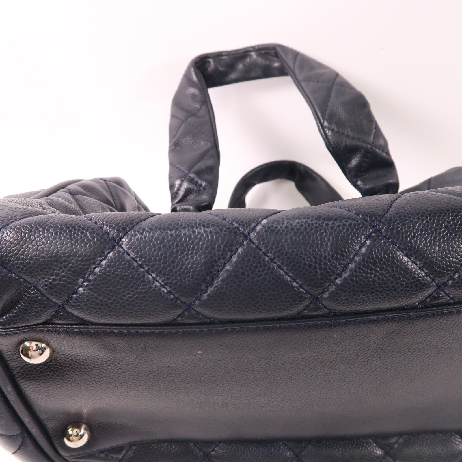 CHANEL 牛皮皮革Handbag銀扣手挽袋