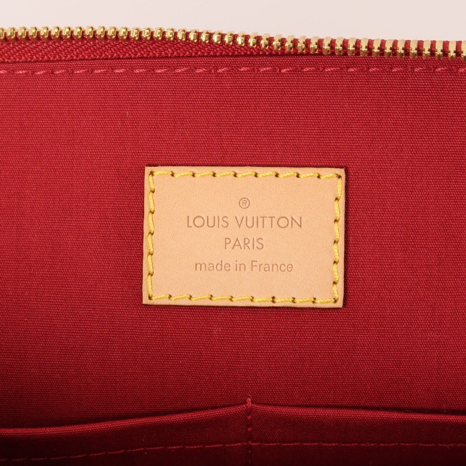 LOUIS VUITTON Monogram Vernis Alma MM金扣手挽袋