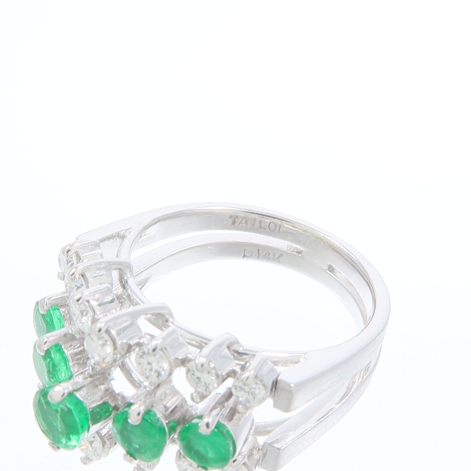 JEWELRY 14K白金Emerald Ring綠寶石戒指