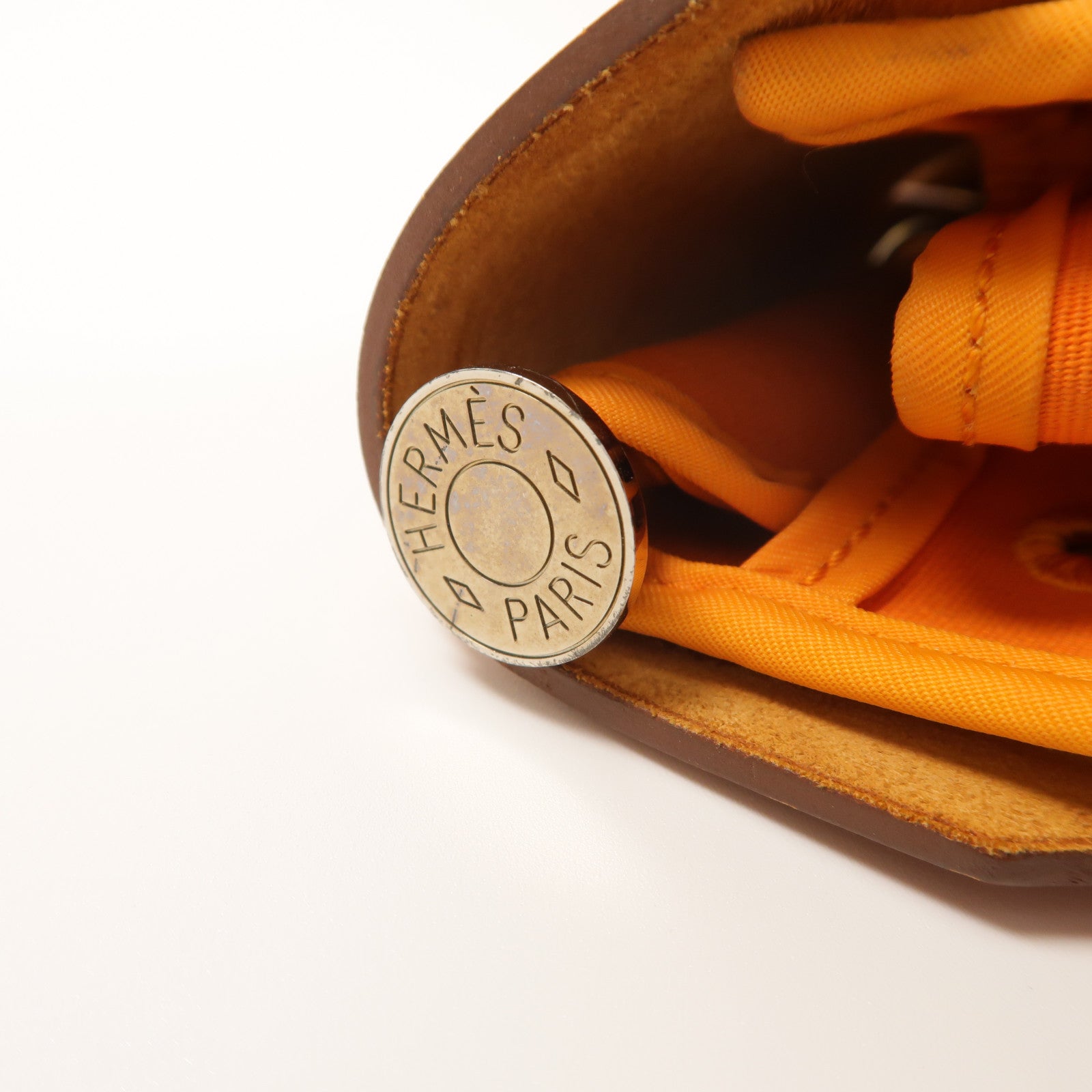 HERMES 帆布Herbag GM銀扣手挽肩背兩用袋