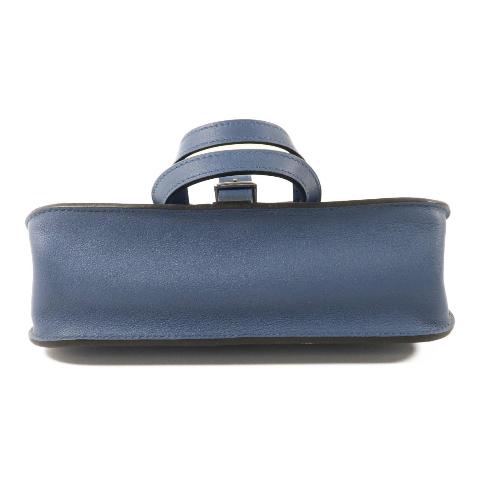 HERMES Swift皮革Mini Halzan手挽肩背兩用袋Bleu Agate