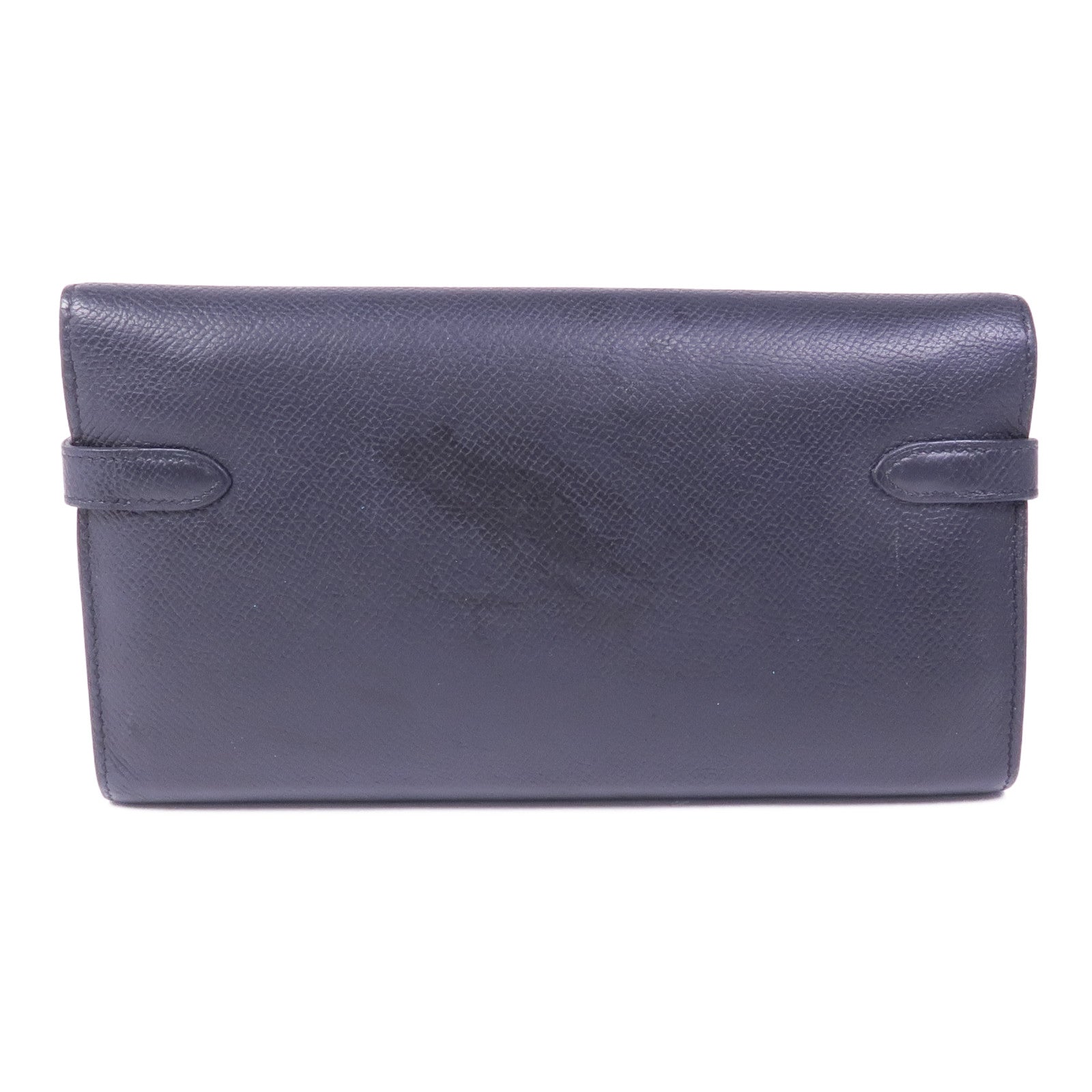 HERMES Epsom皮革Kelly Wallet銀扣長錢包Noir