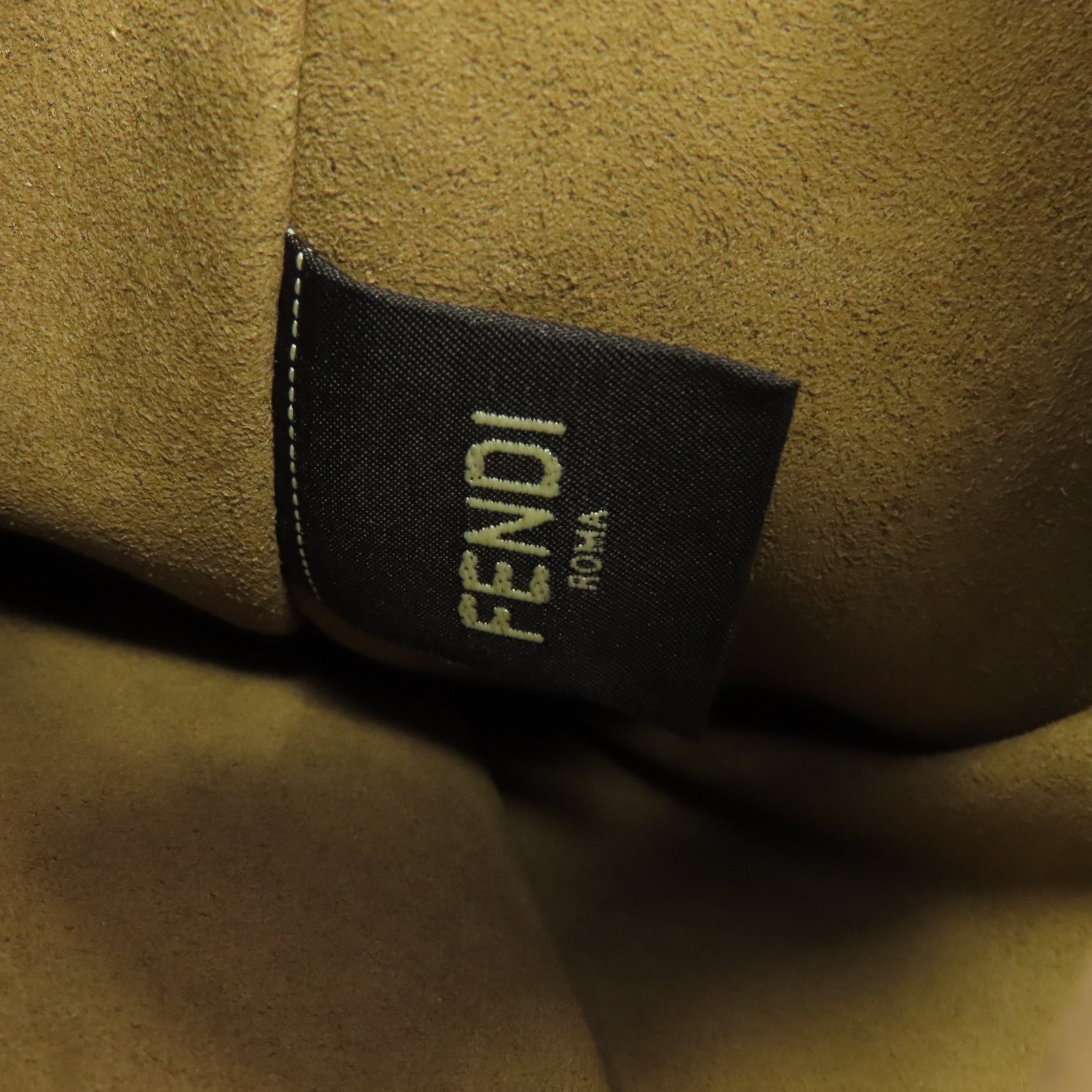 FENDI 羊毛皮/小牛皮O'Lock Zip Bag金扣手挽肩背兩用袋啡色