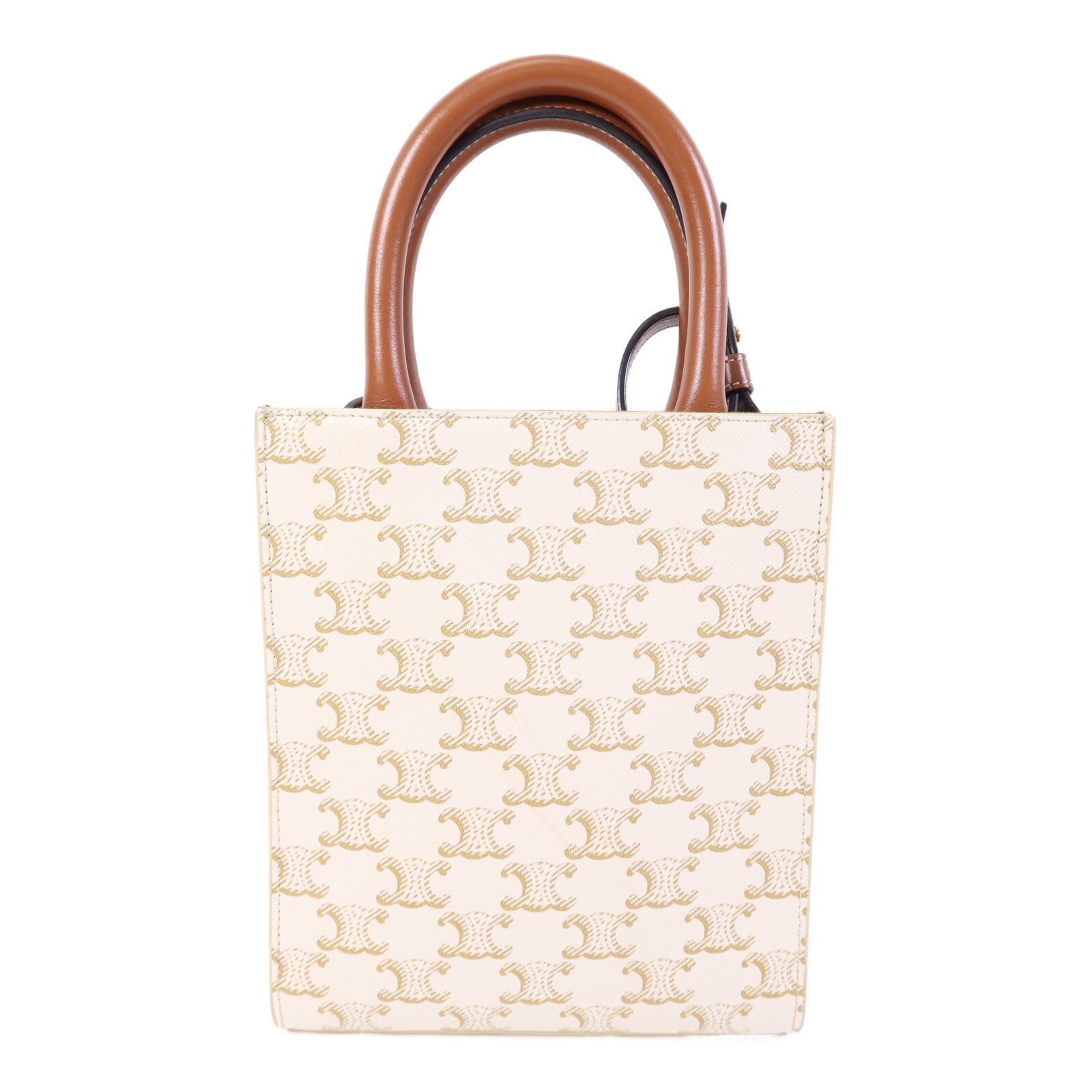 CELINE 塗層帆布Cabas Tote Bag mimi金扣手挽肩背兩用袋