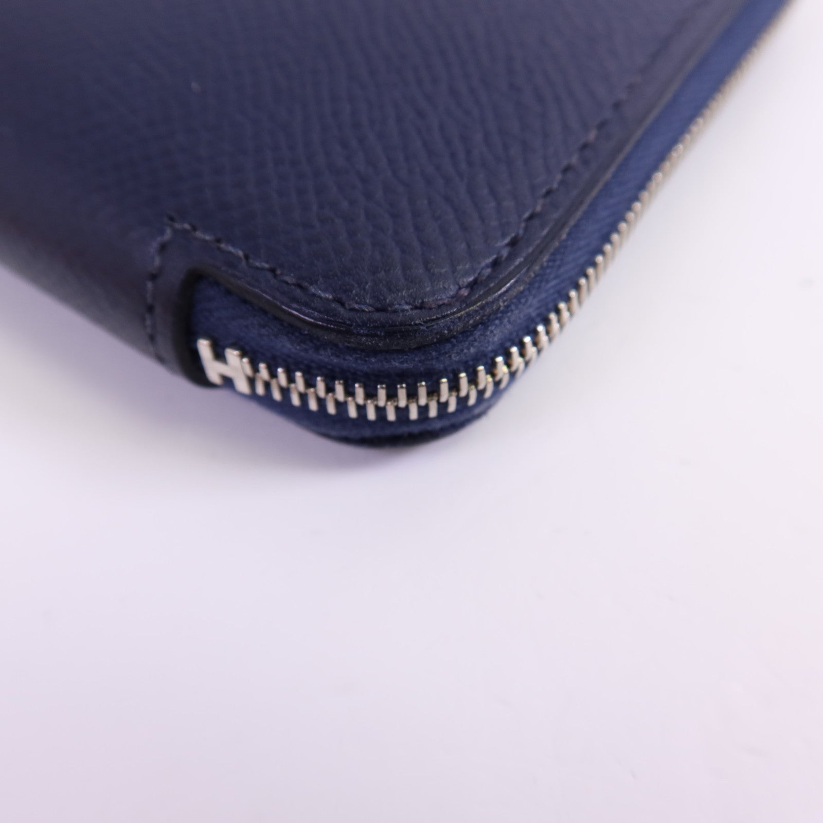 HERMES Epsom皮革Silk'In Classique Long Wallet銀扣拉鏈長錢包