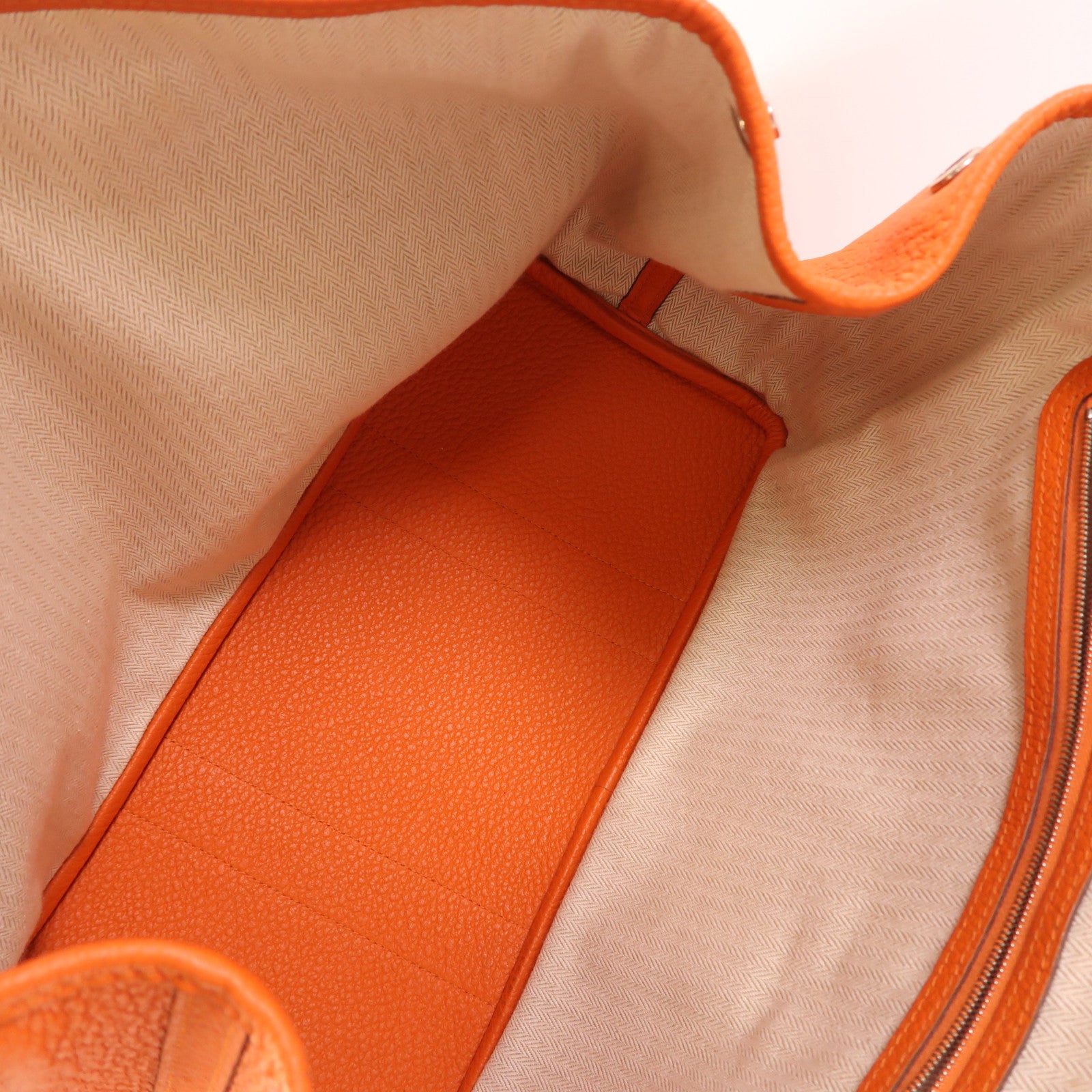 HERMES Negonda皮革Garden Party PM銀扣手挽袋Feu