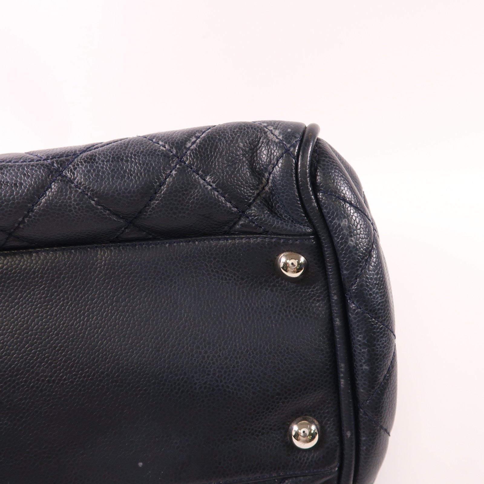 CHANEL 牛皮皮革Handbag銀扣手挽袋