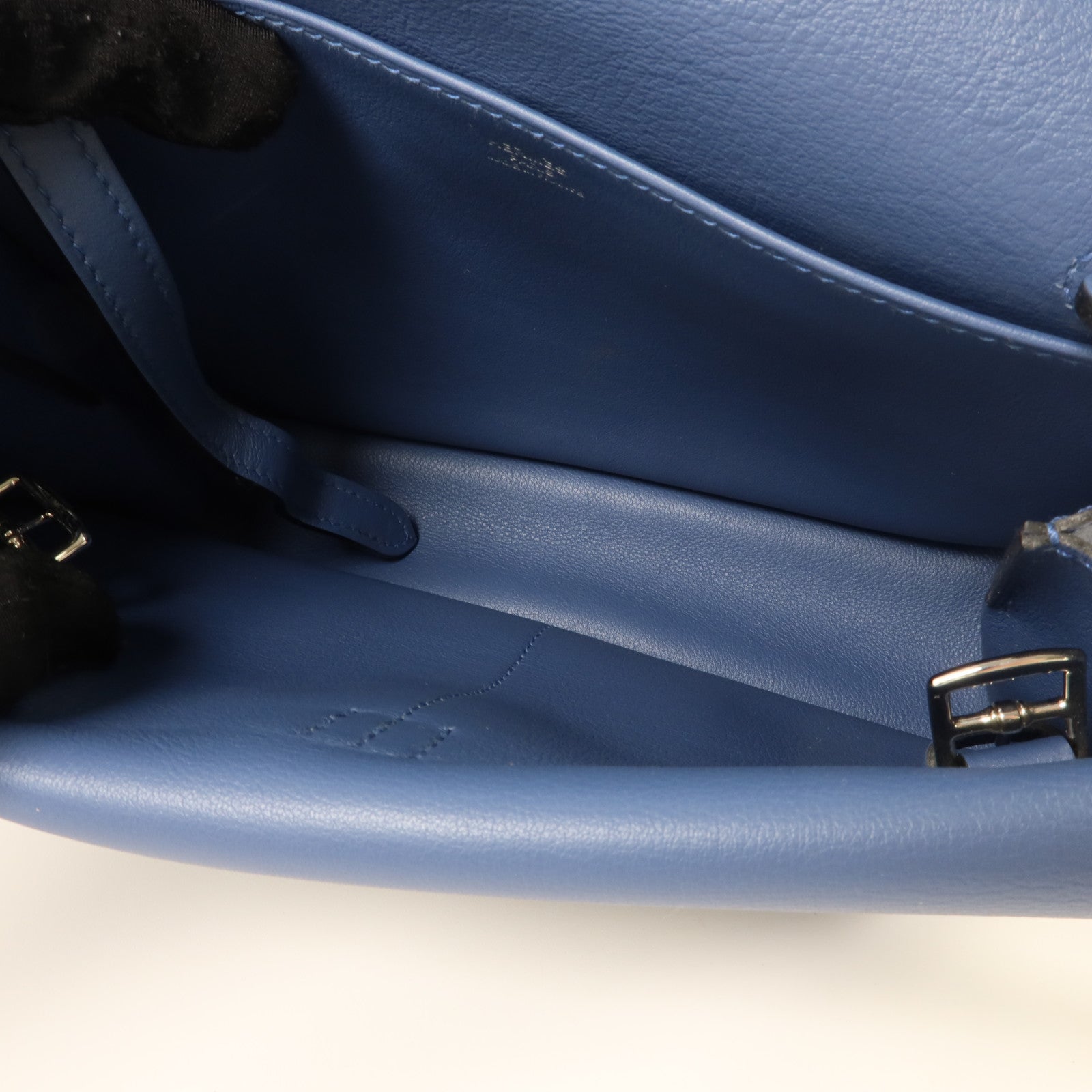 HERMES Swift皮革Mini Halzan手挽肩背兩用袋Bleu Agate
