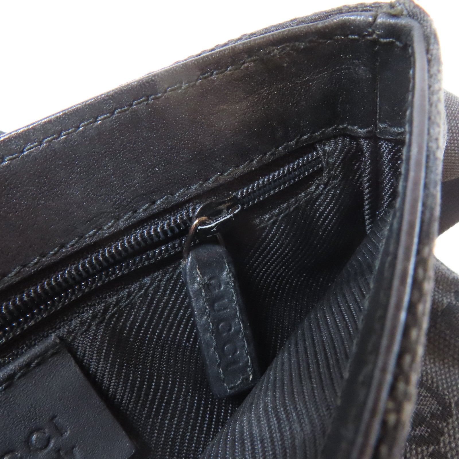 GUCCI 帆布Waist Bag銀扣腰包黑色