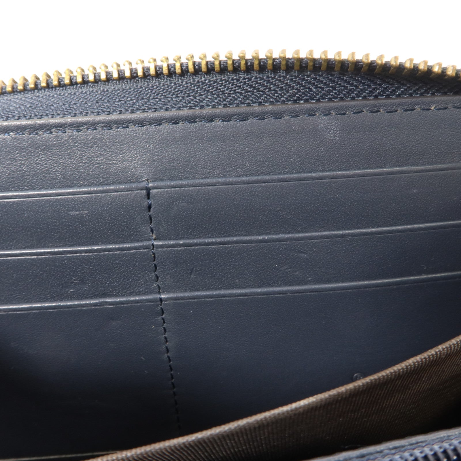 GUCCI 帆布/牛皮皮革Long Round Wallet長錢包