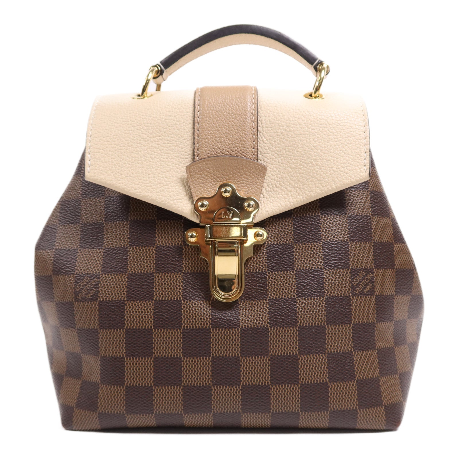 LOUIS VUITTON Damier Ebene Clapton金扣背包