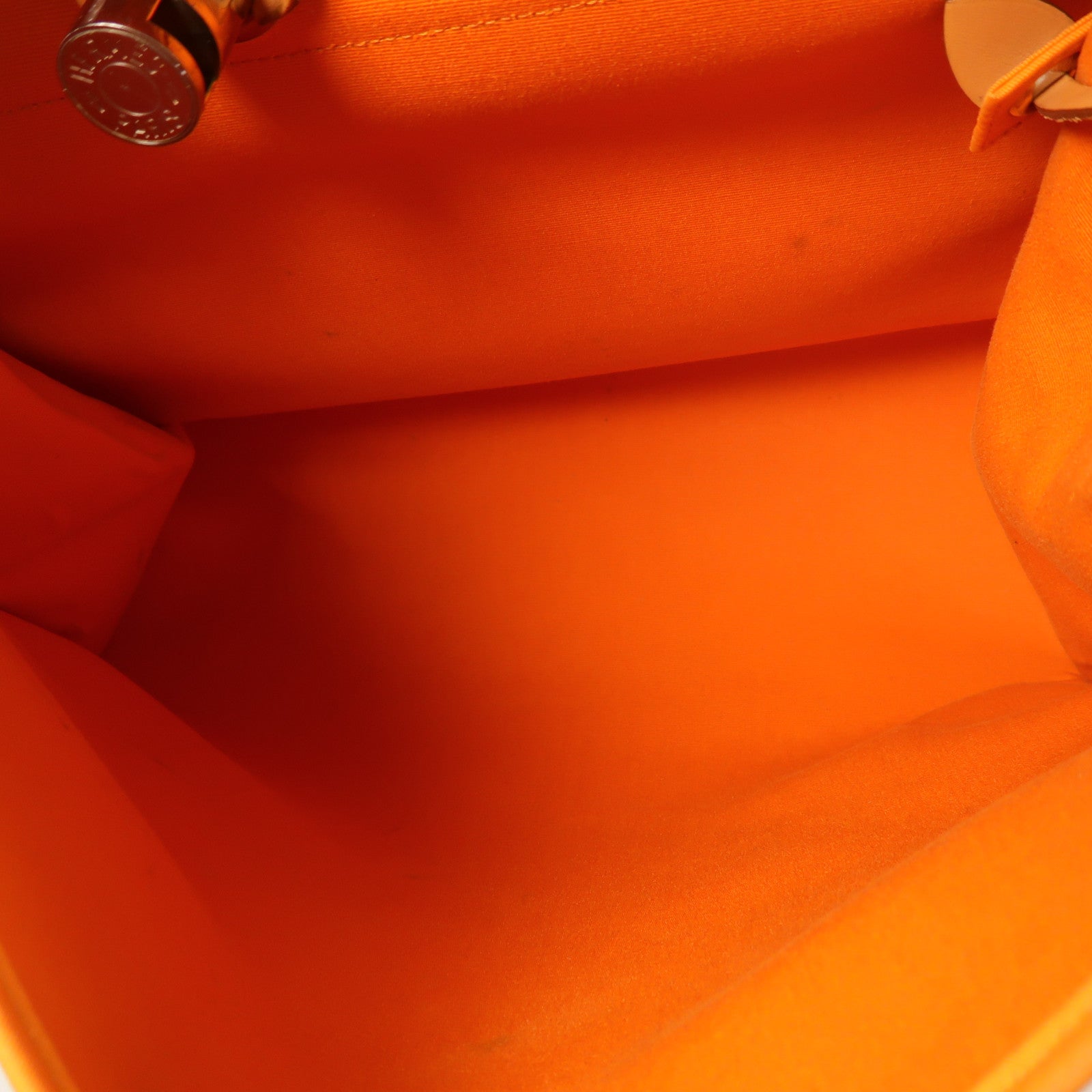 HERMES 帆布Herbag GM銀扣手挽肩背兩用袋