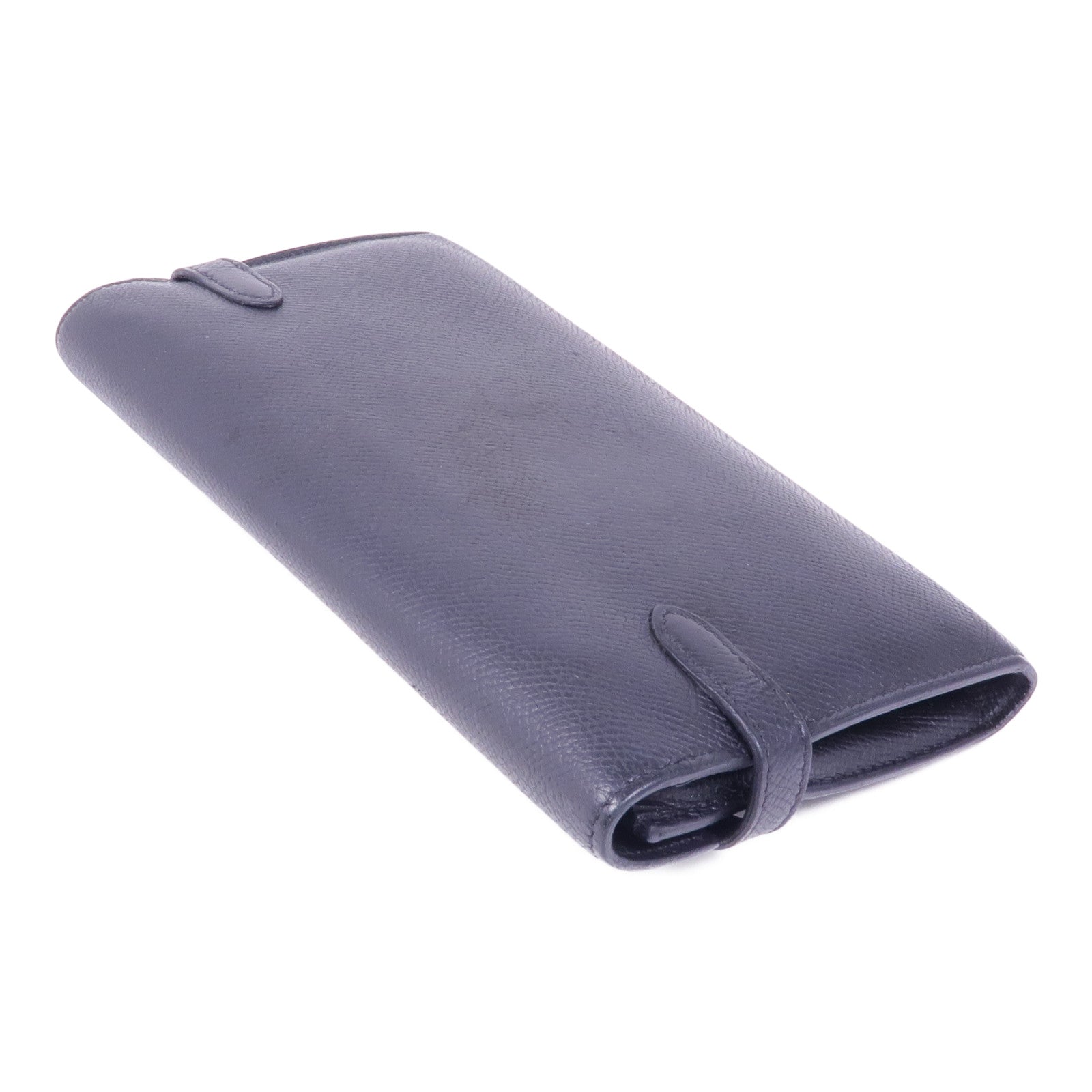 HERMES Epsom皮革Kelly Wallet銀扣長錢包Noir