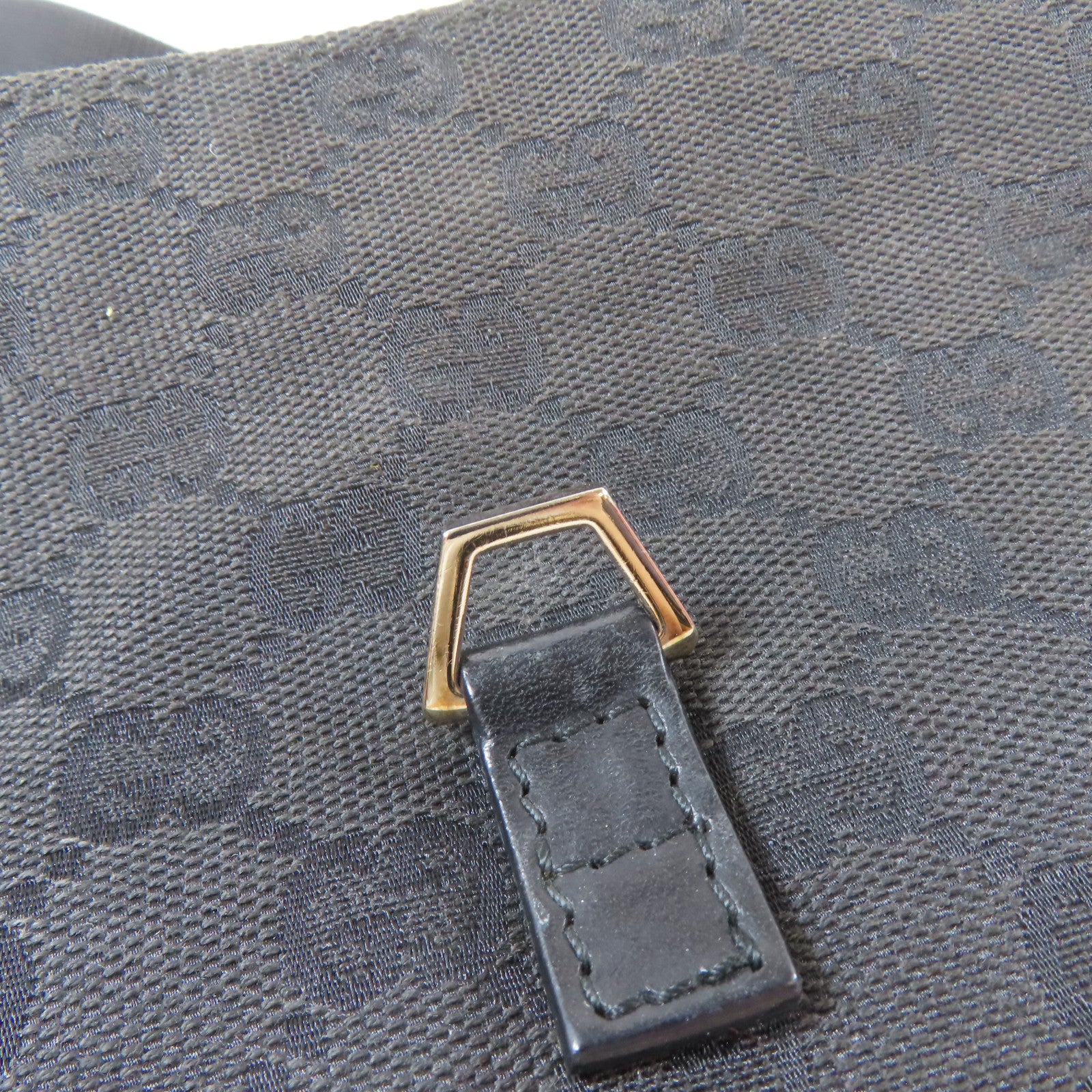 GUCCI 帆布Waist Bag銀扣腰包黑色