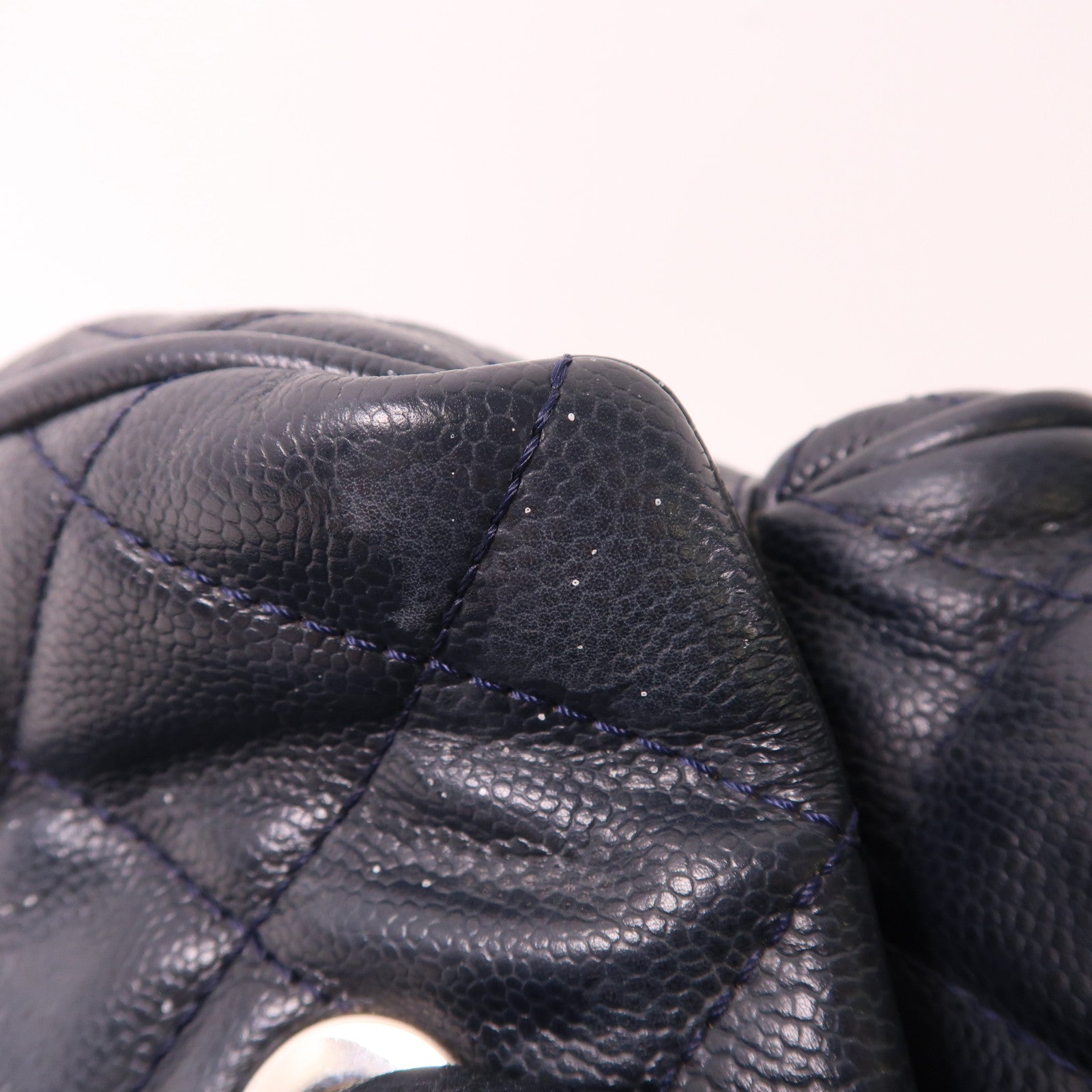 CHANEL 牛皮皮革Handbag銀扣手挽袋