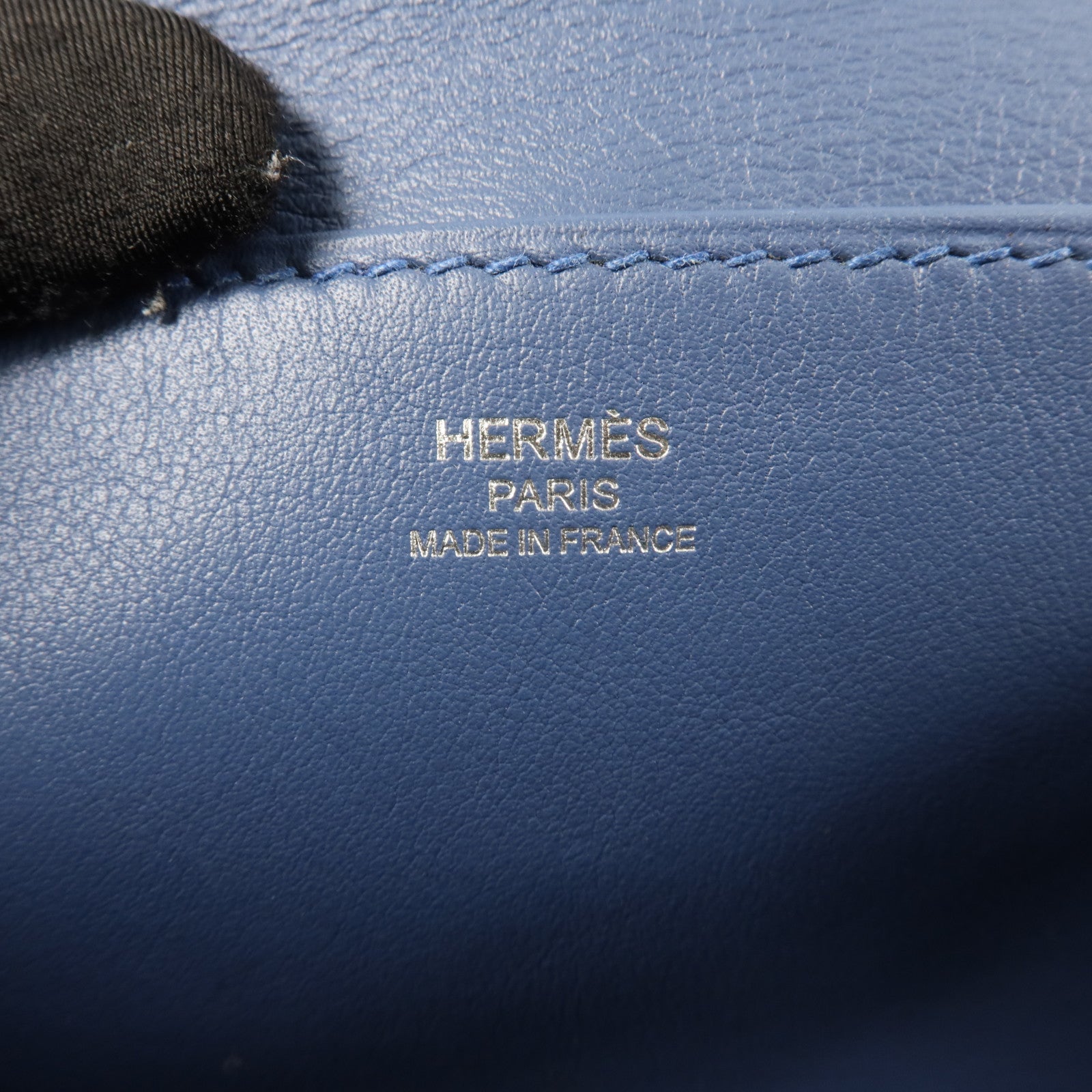HERMES Swift皮革Mini Halzan手挽肩背兩用袋Bleu Agate