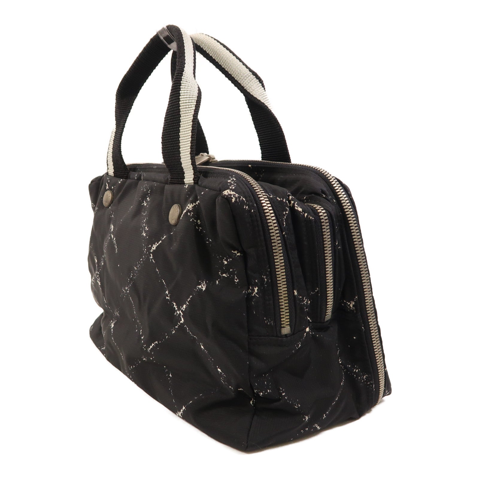 CHANEL 尼龍Travel Line Hang Bag銀扣手挽袋