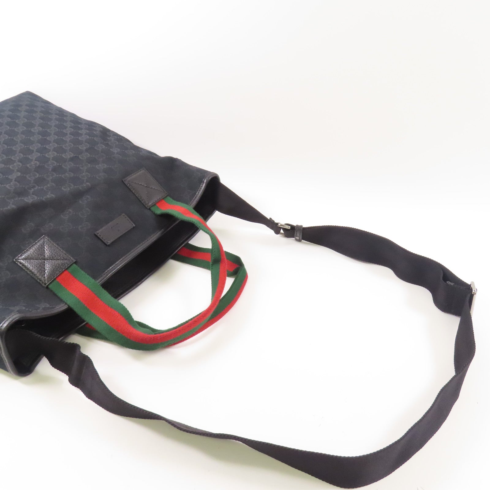 GUCCI 帆布2 Way Shoulder Bag銀扣手挽肩背兩用袋
