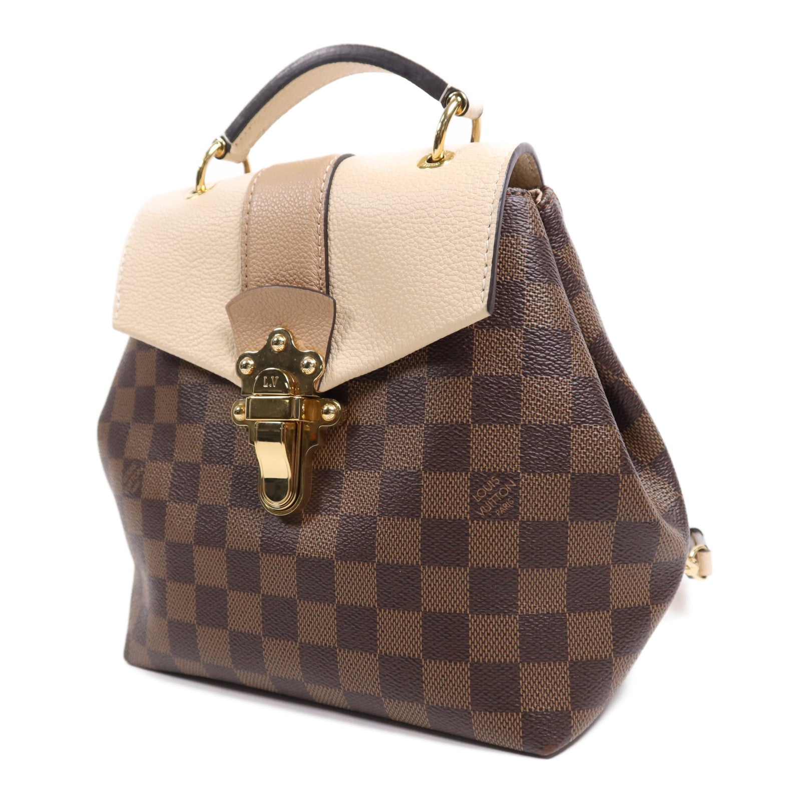 LOUIS VUITTON Damier Ebene Clapton金扣背包
